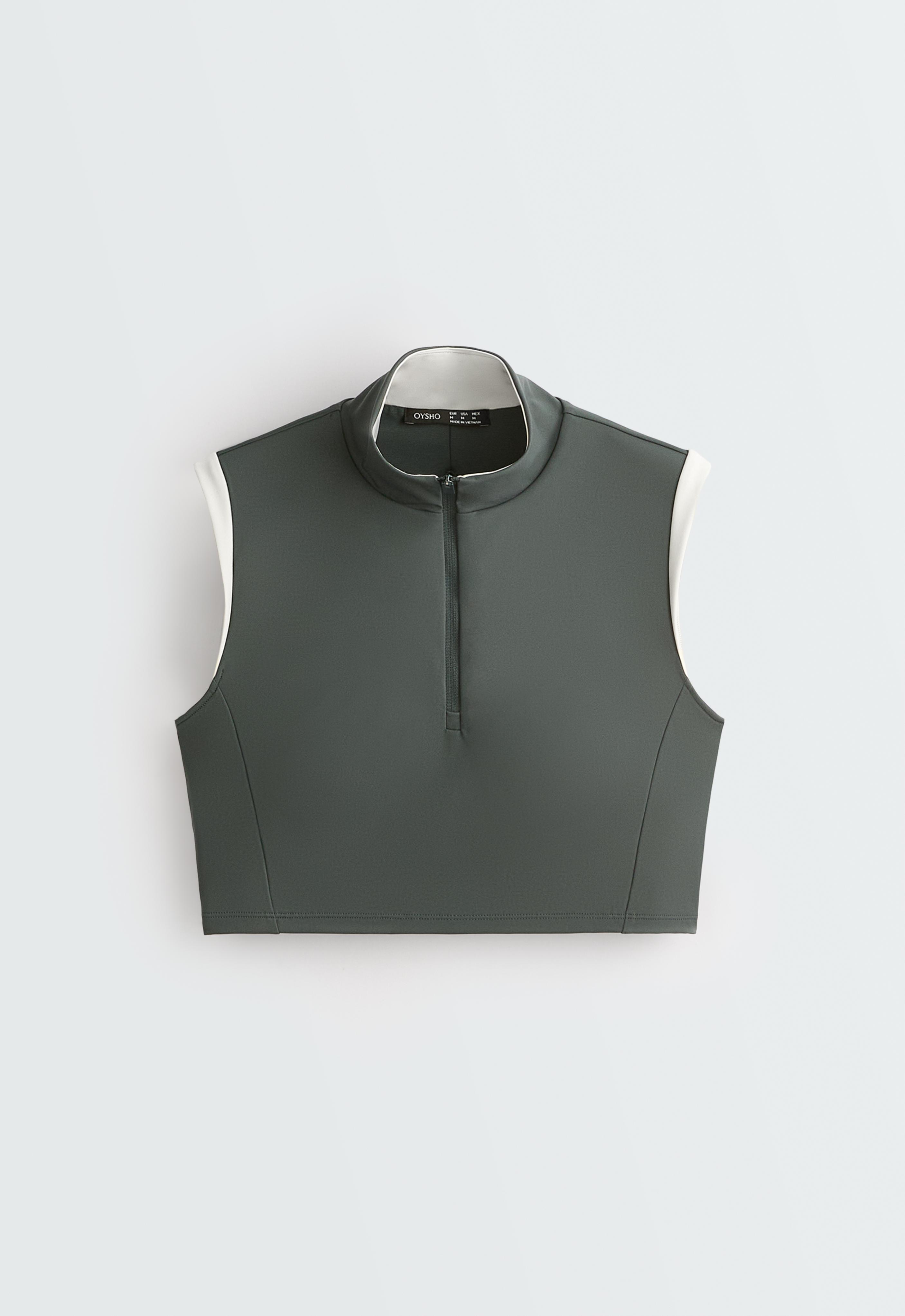 Compressive Tank top half-zip block | OYSHO United States