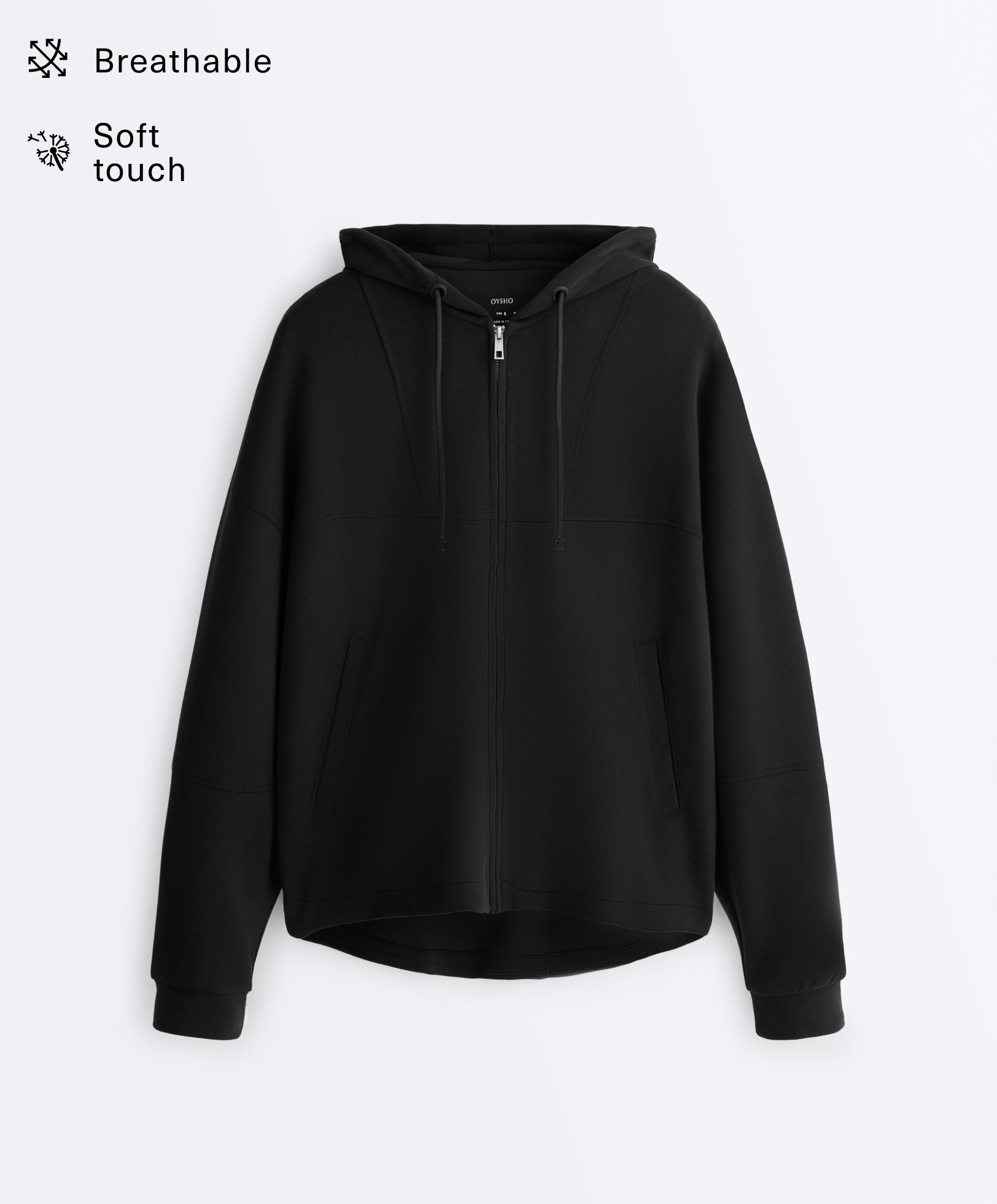 Soft-touch hooded jacket with modal Soft-touch hooded jacket with modal