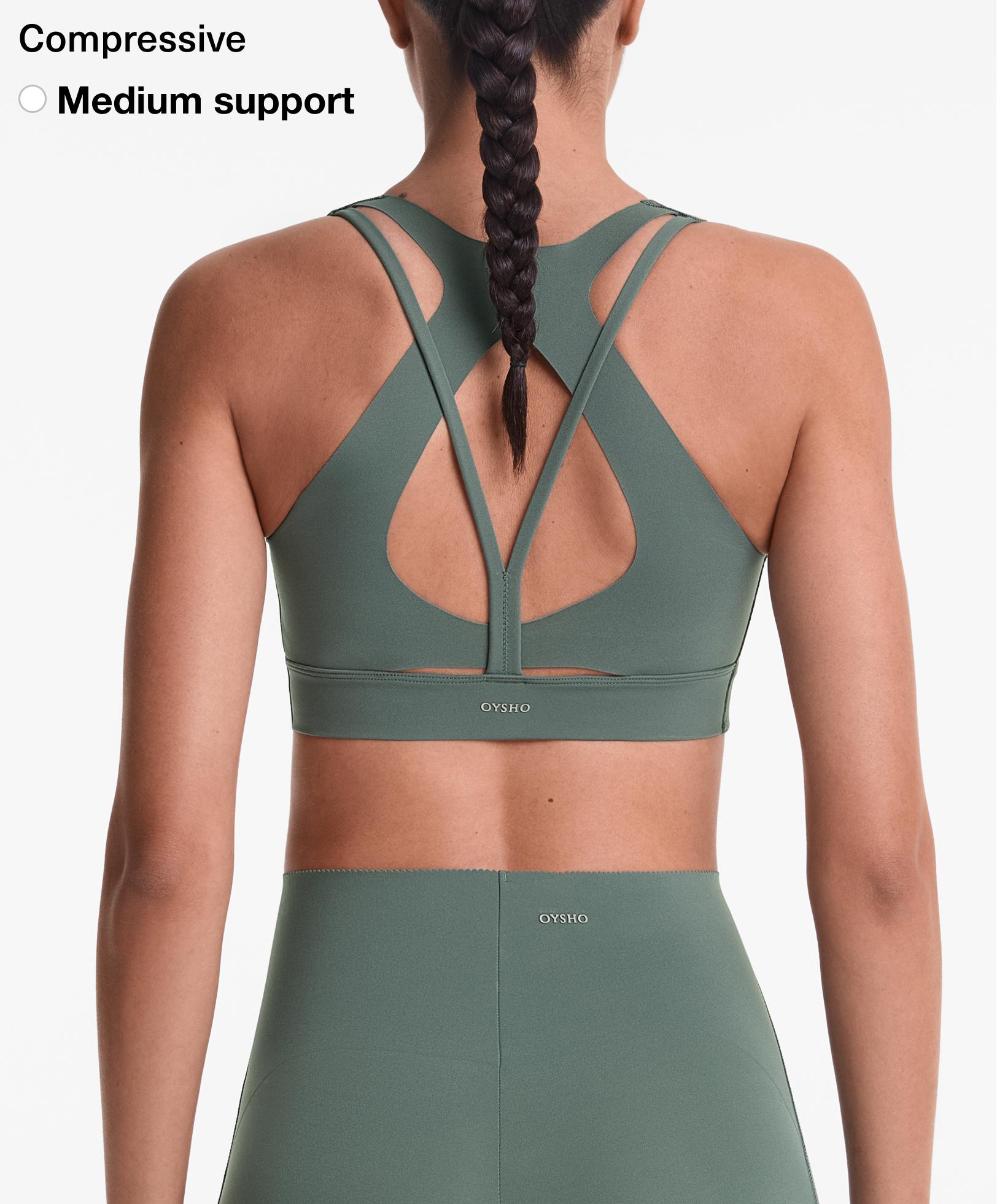 Medium support compressive sports bra