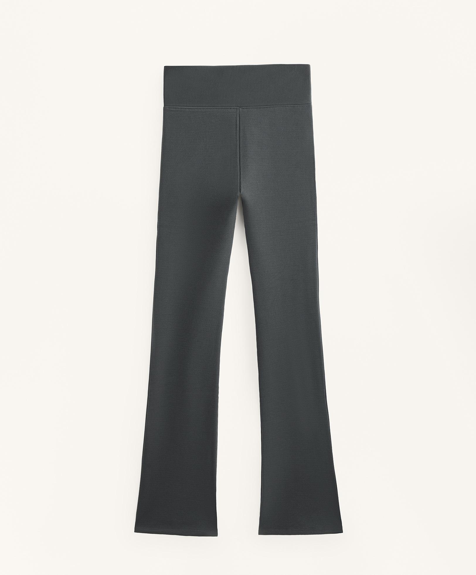 Super High Rise seamless extra warm rib flare trousers — ANTHRACITE GREY