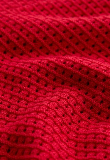 Cotton openwork knit shorts — BRIGHT RED 9