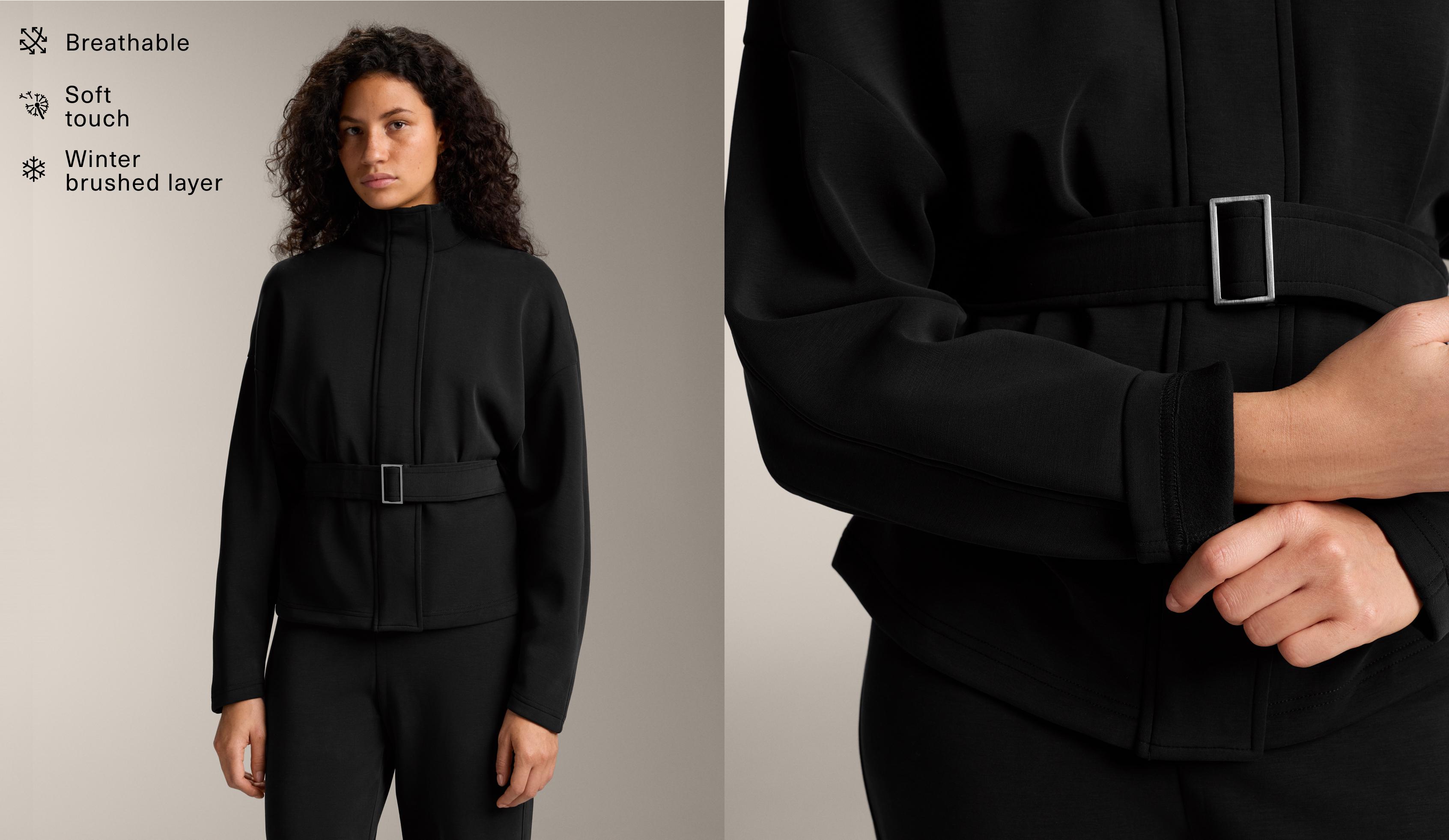 Chaqueta cinturón con modal brushed