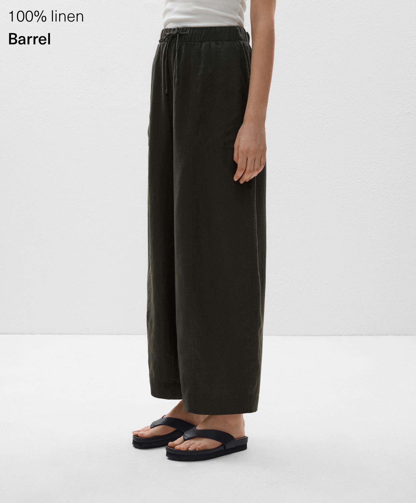 100% Linen Barrel Leg Trousers 100% Linen Barrel Leg Trousers