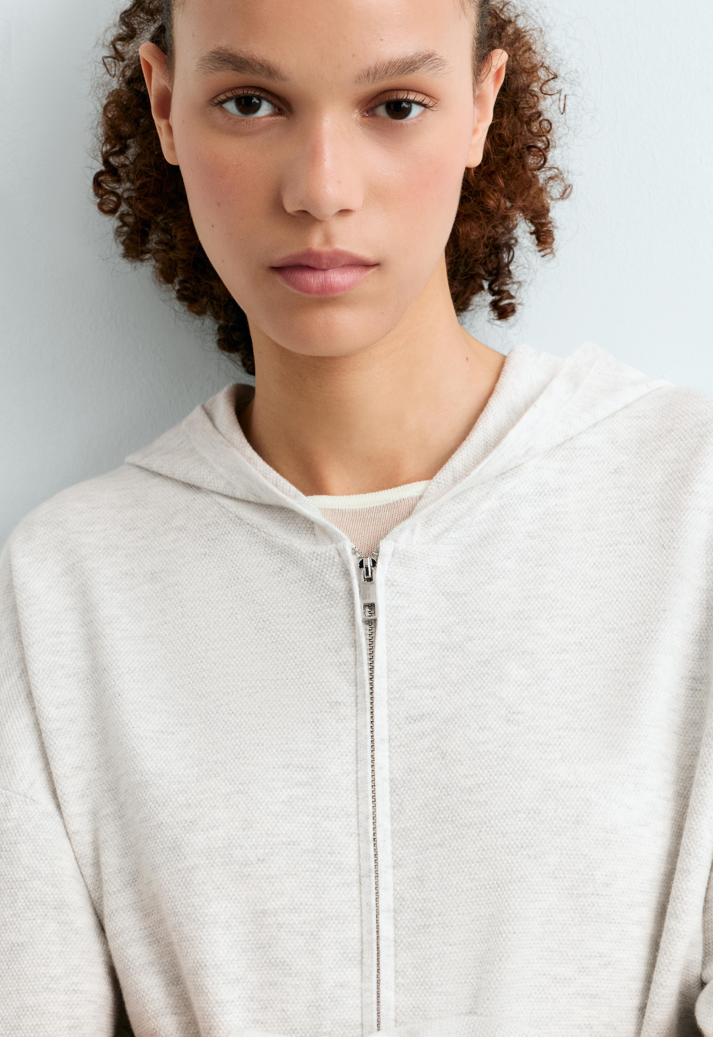 Knit hooded jacket