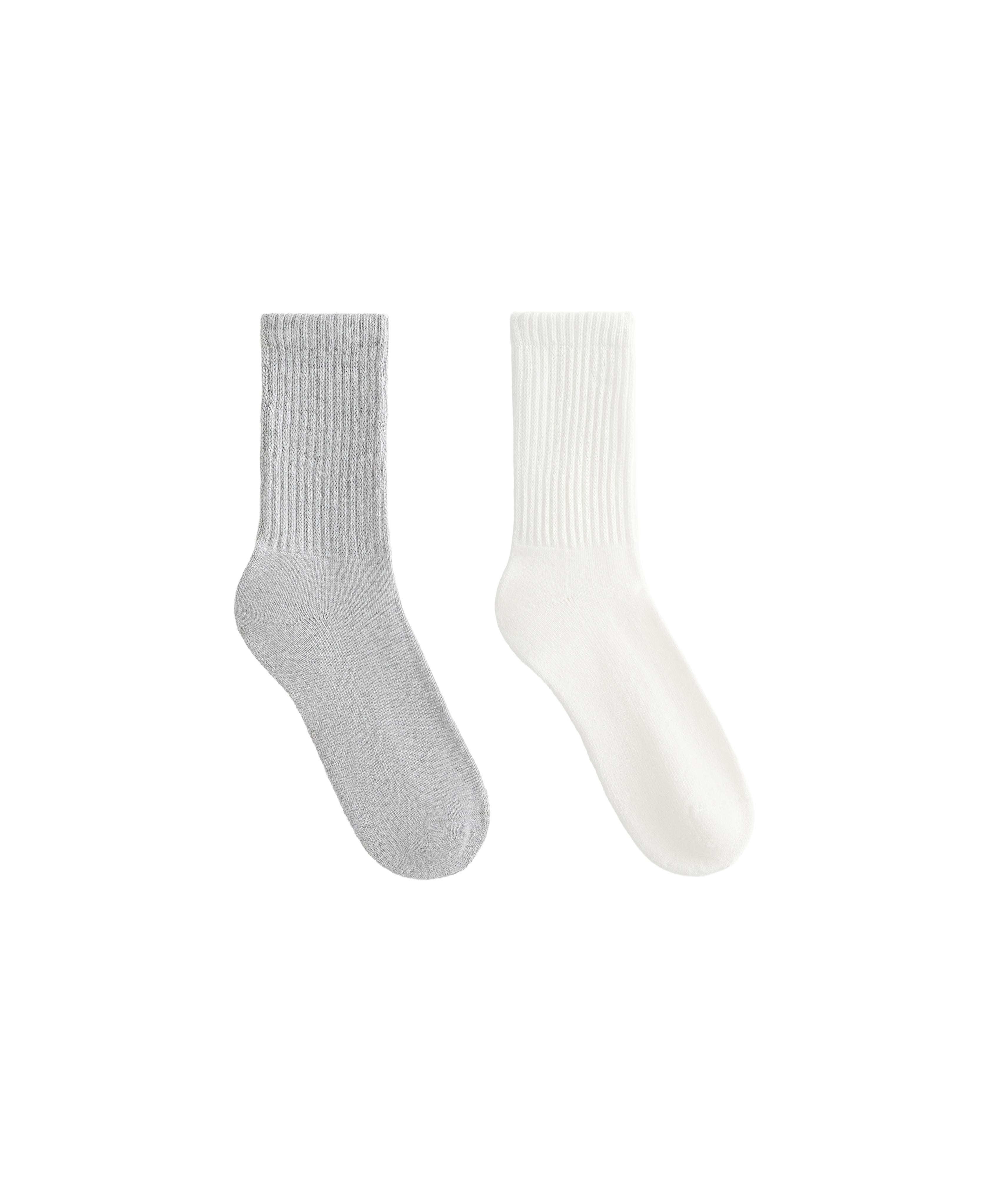 Cotton blend classic slouchy socks — GREY MELANGE