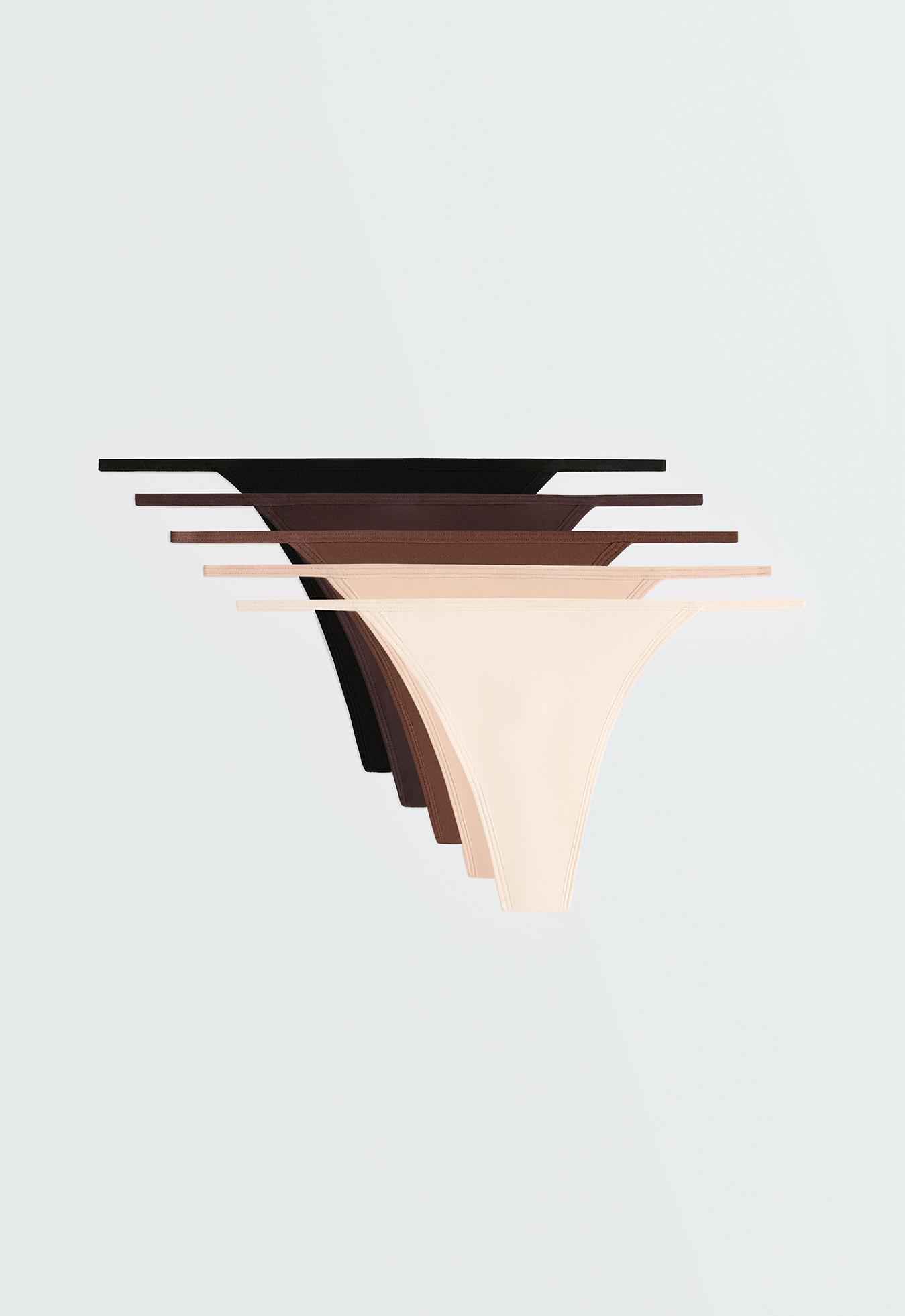 5 polyamide blend thongs — BEIGE