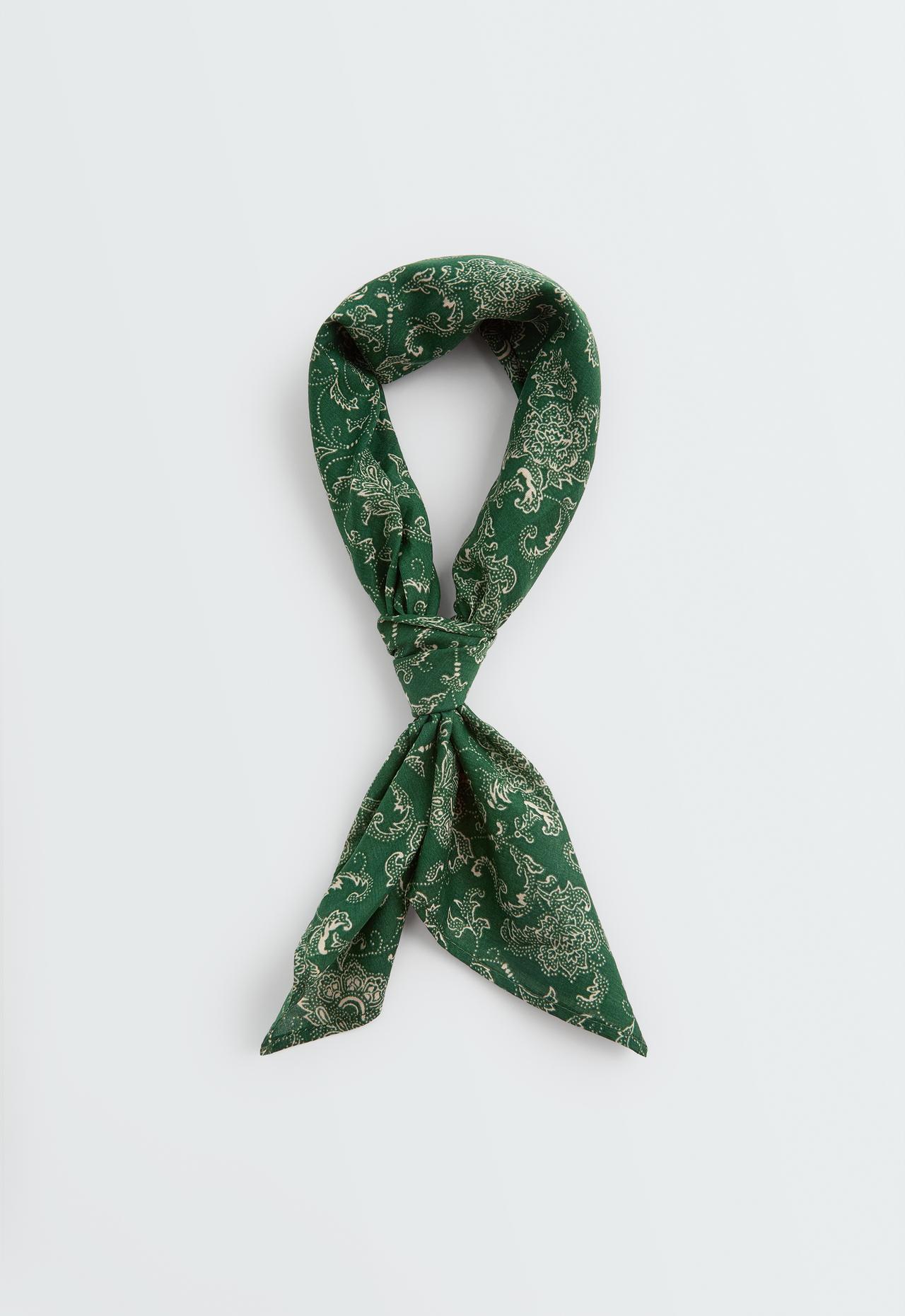 100% cotton print scarf — GREEN