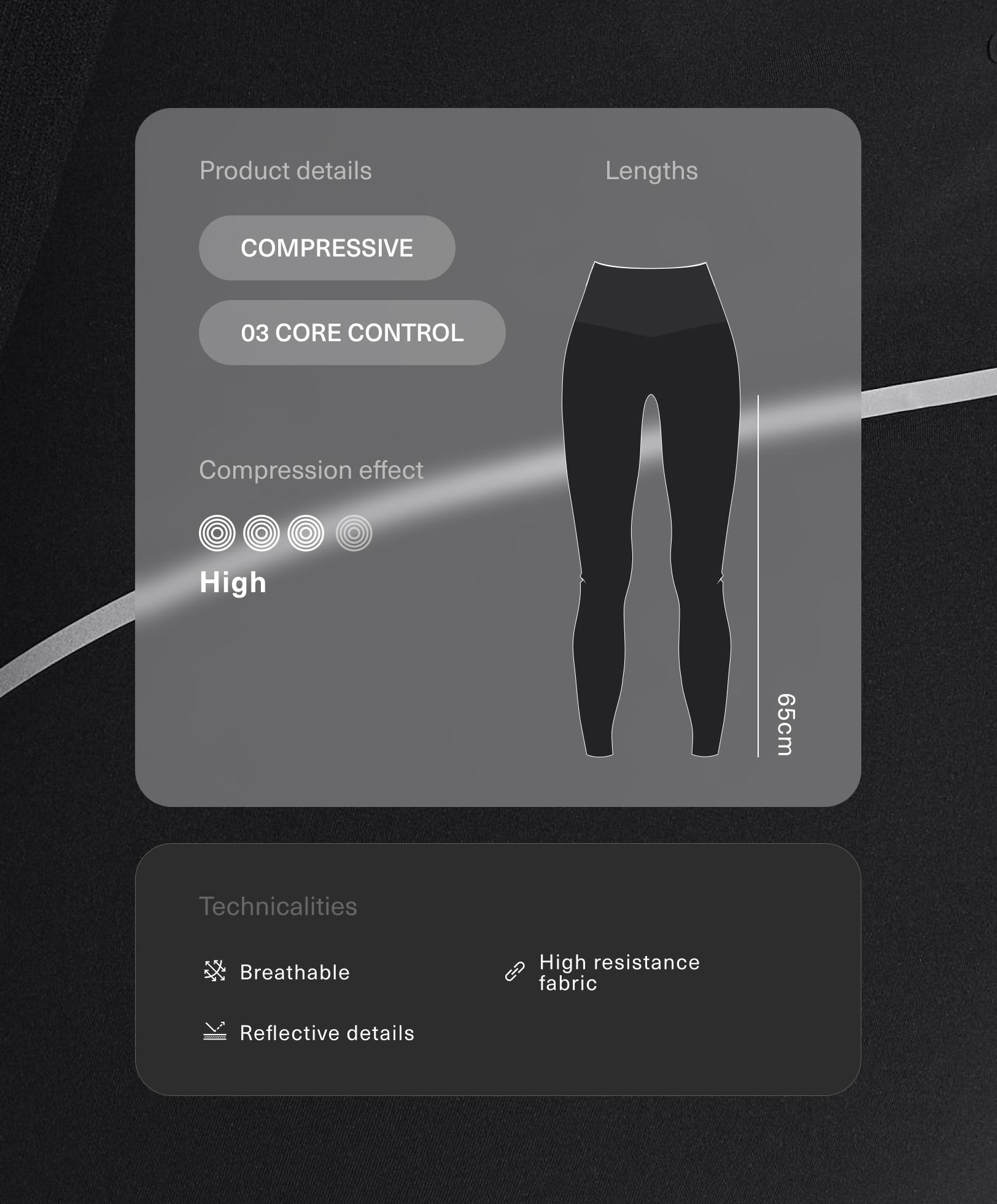 لغينغ للكاحل عالي الخصر compressive بتحكم مركزي عاكس