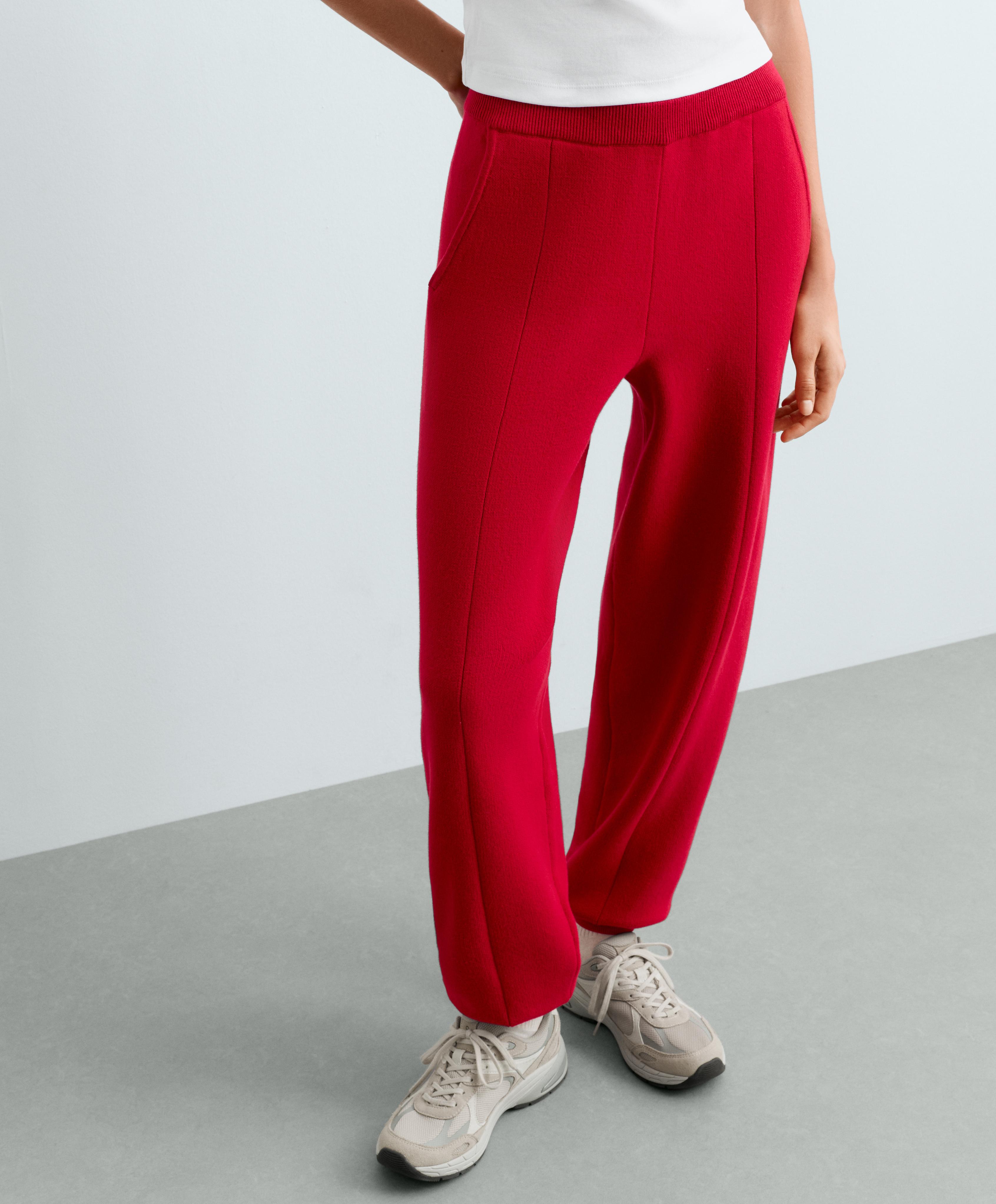 Cotton-blend knit joggers — STRAWBERRY