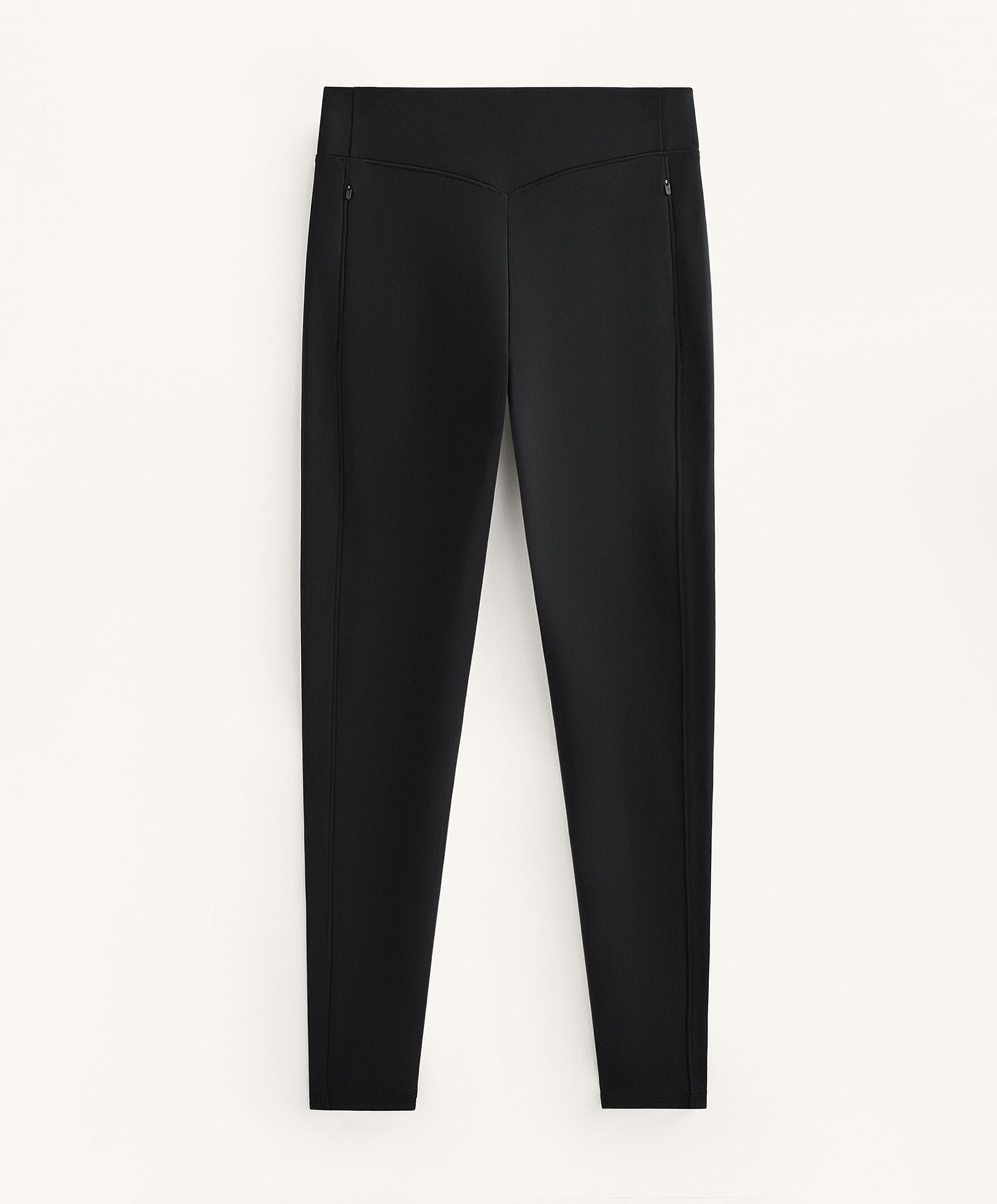 Warm high-rise ankle-length leggings with pockets 70 cm — BLACK