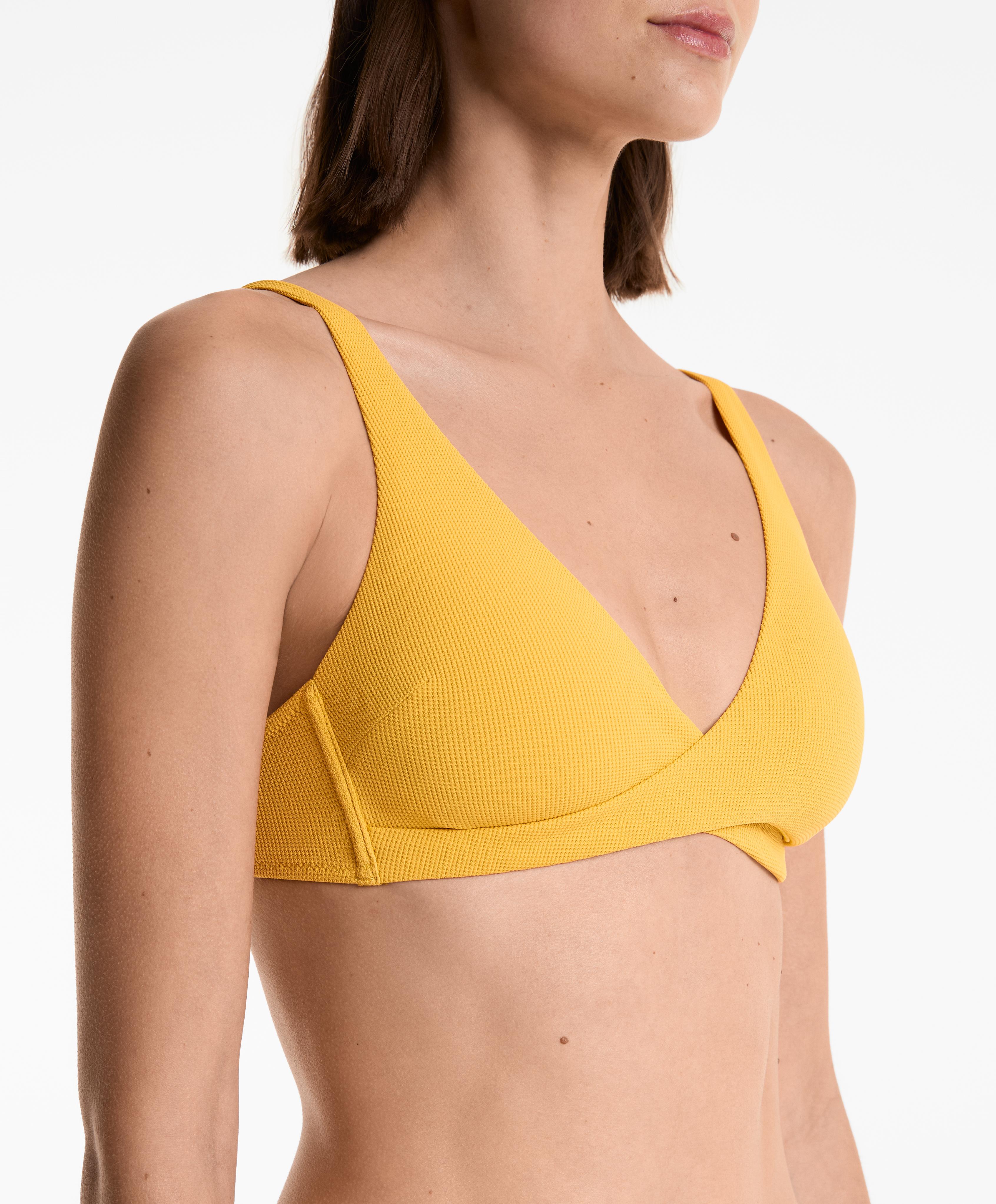 Haut de bikini halter croisé piqué - Soldes Haut de bikini halter croisé piqué - Soldes