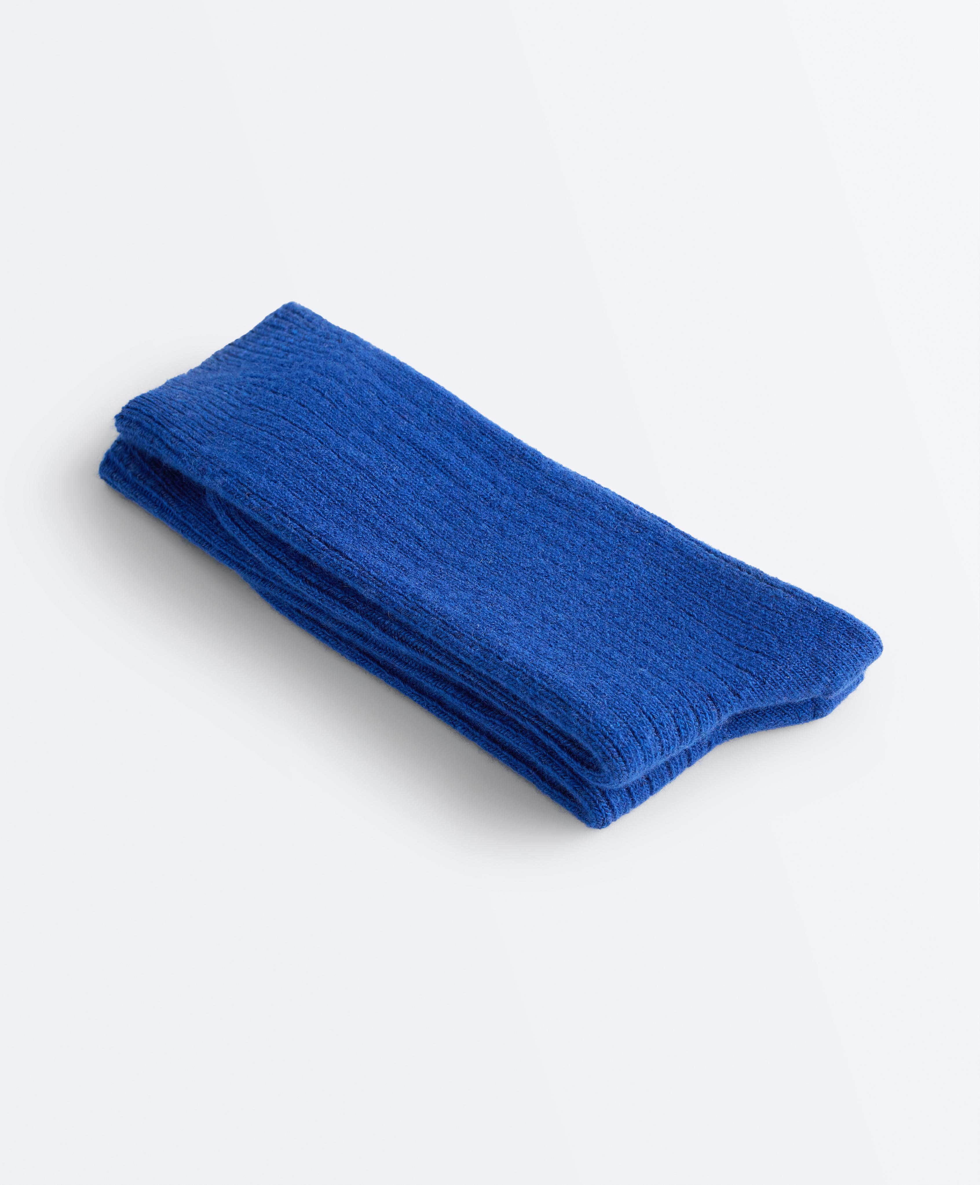 Classic socks 15% cashmere 10% wool — MID-BLUE