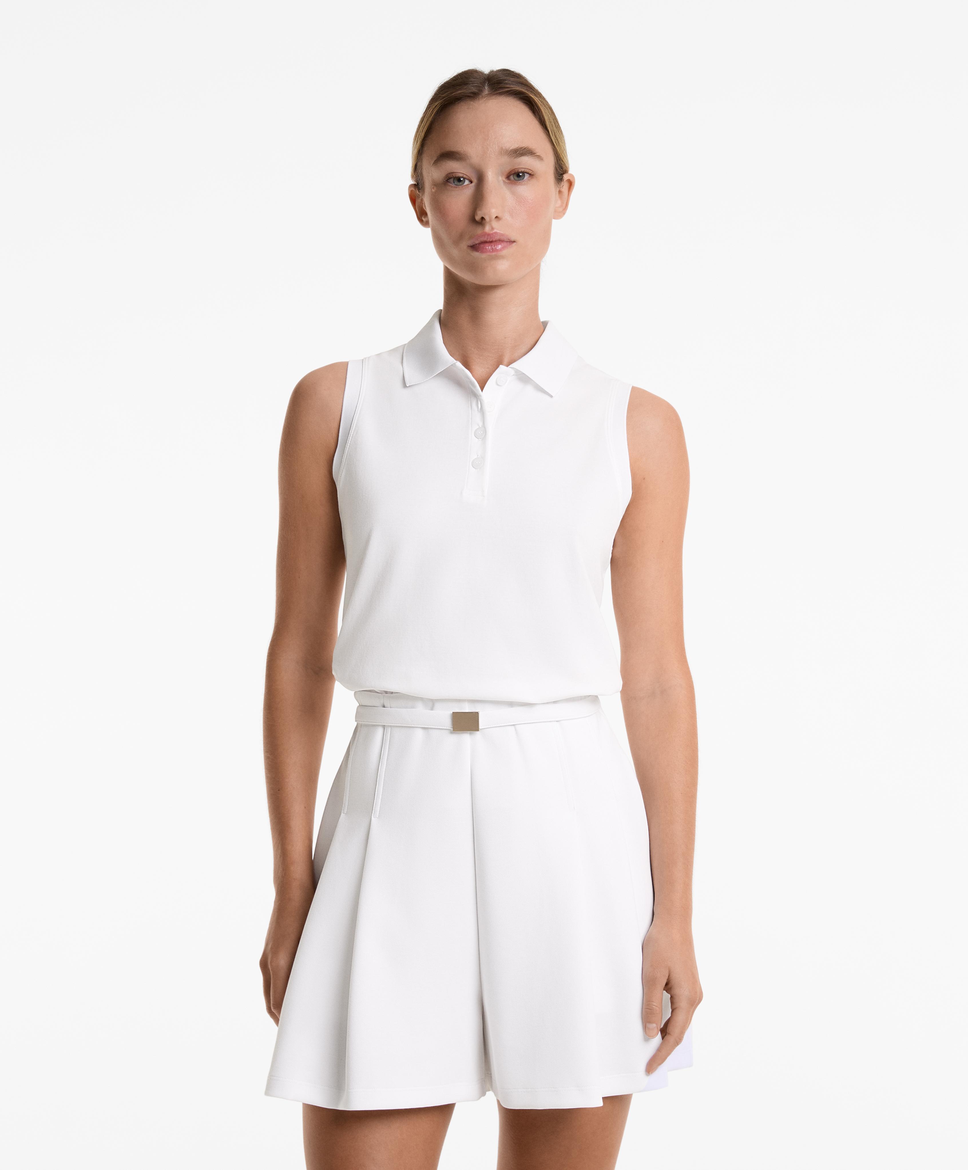 Polo pique sin mangas mezcla algodón - Rebajas Polo pique sin mangas mezcla algodón - Rebajas