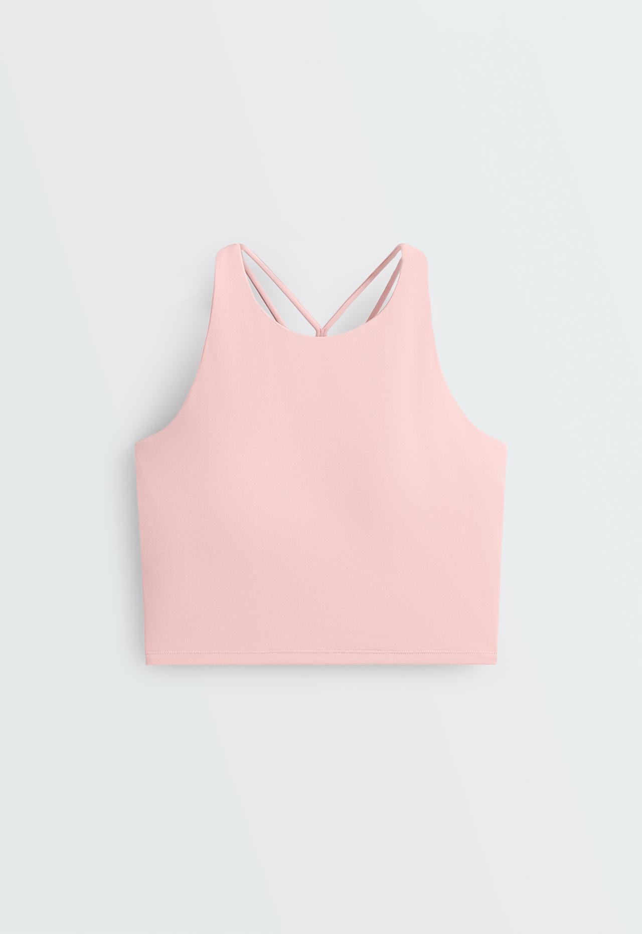 Comfortlux strap tank top with cups — CLOUD PINK