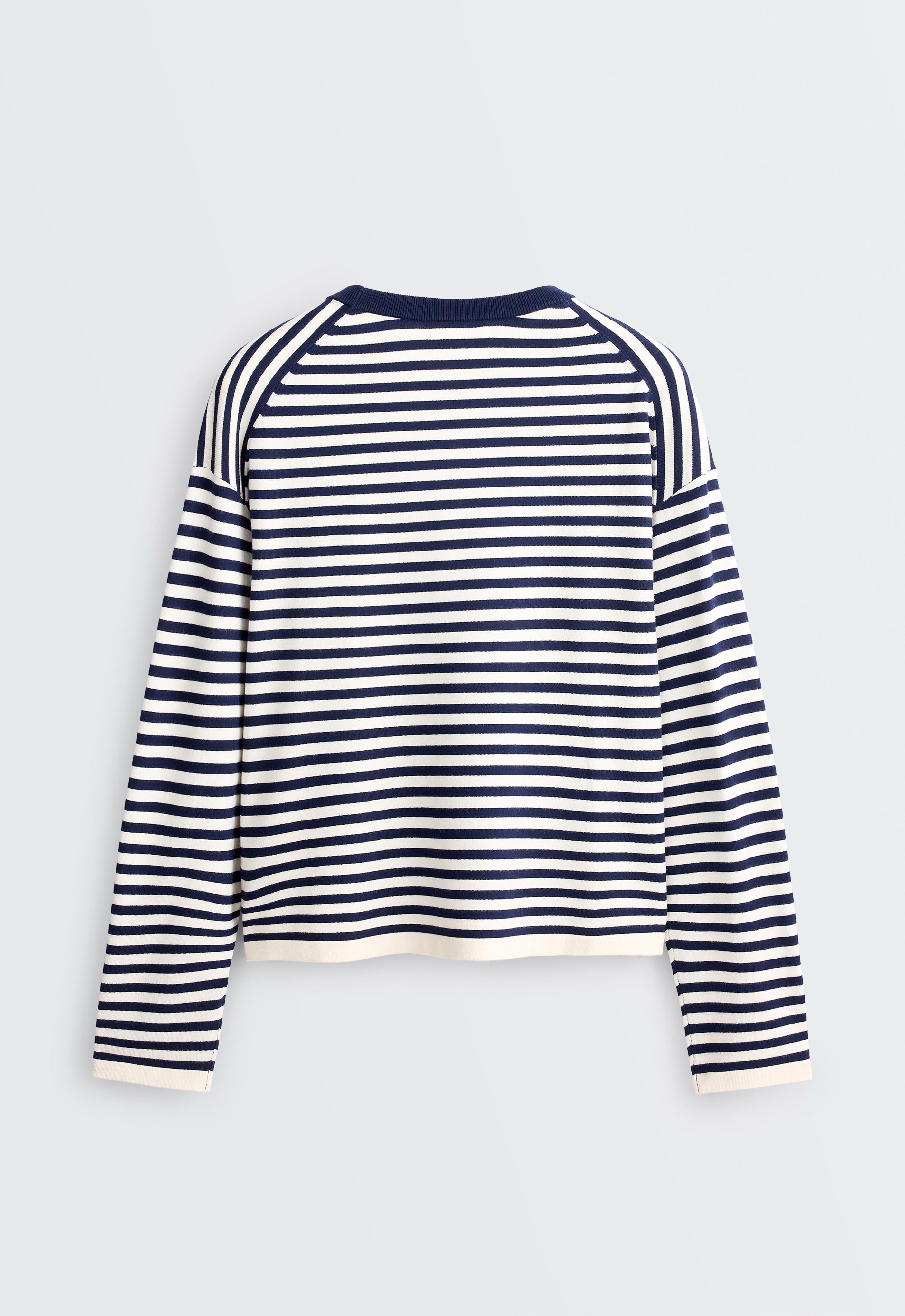 Fine knit striped jumper — PALE ECRU