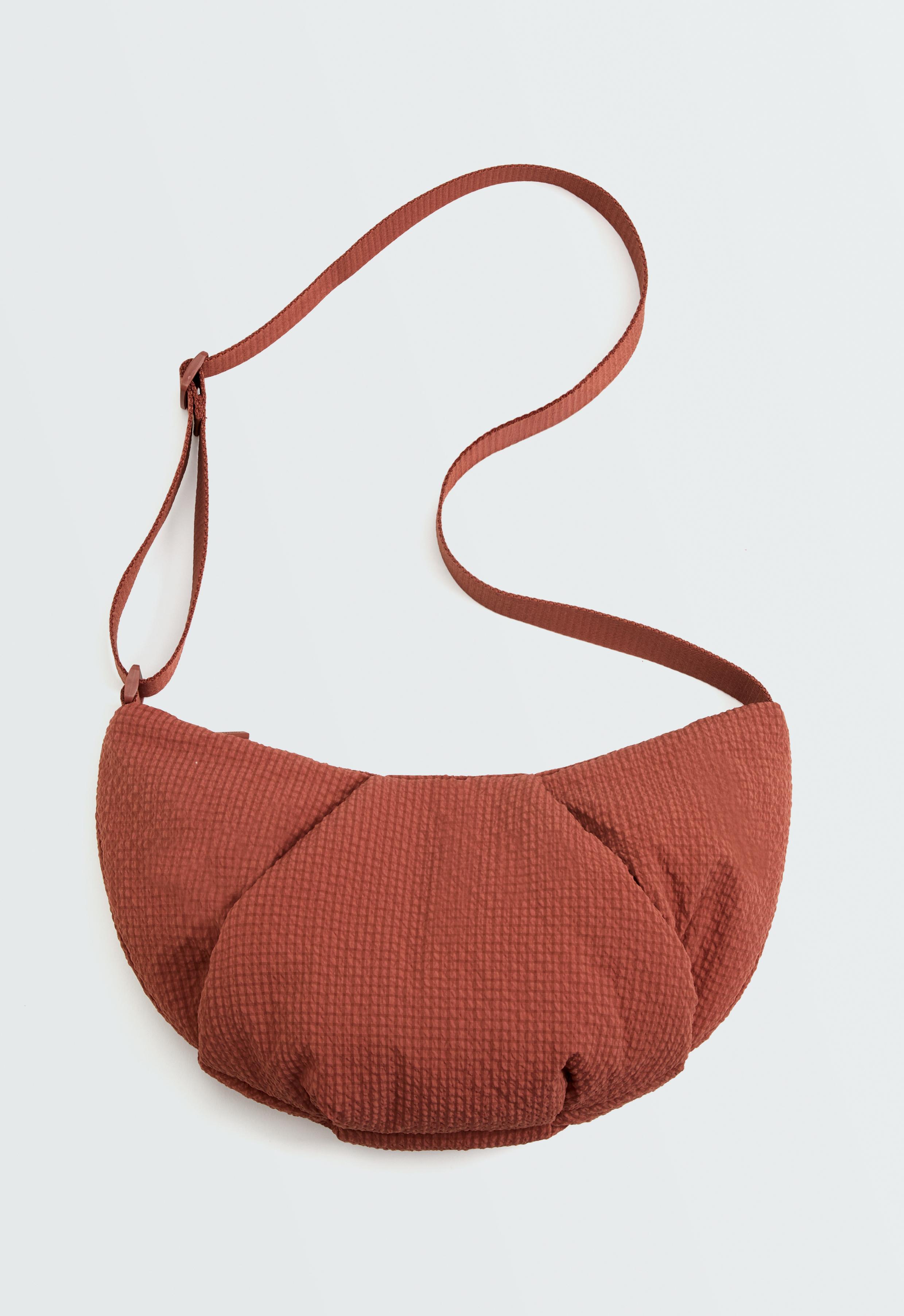 Textured quilted crossbody bag — TERRACOTTA