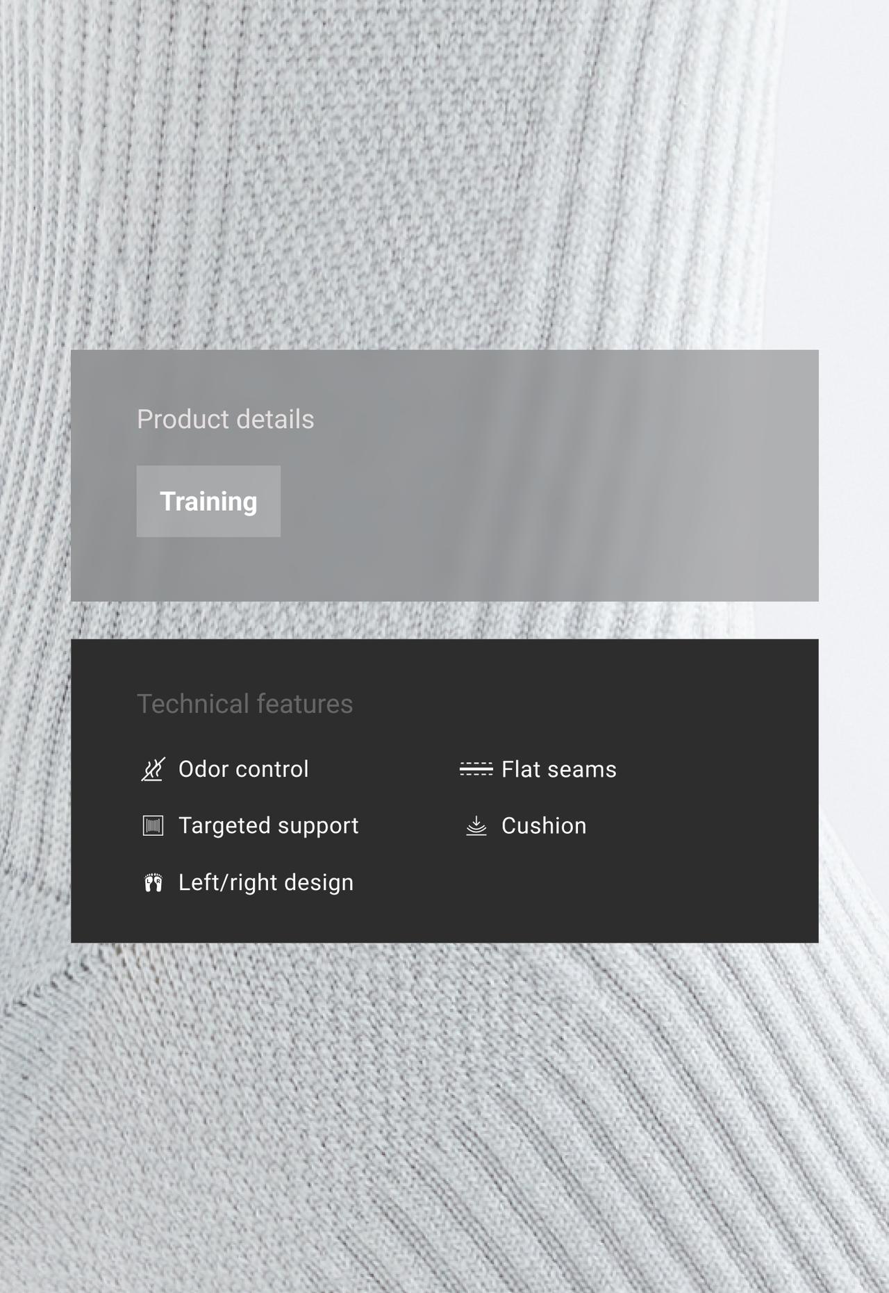 3 pairs of classic polyamide blend sports socks — MID-GREY MELANGE