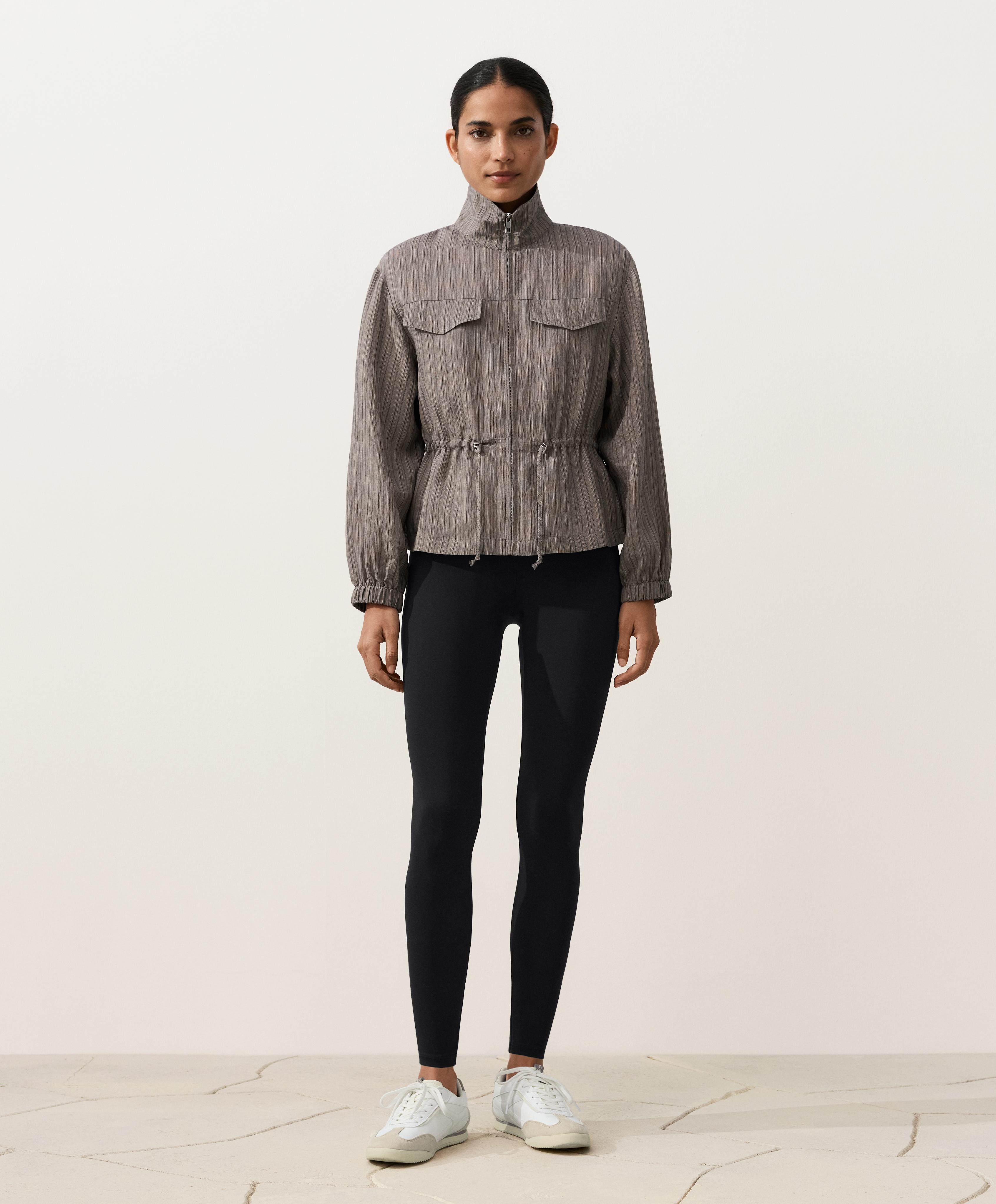Striped Saharan jacket — CHARCOAL GREY