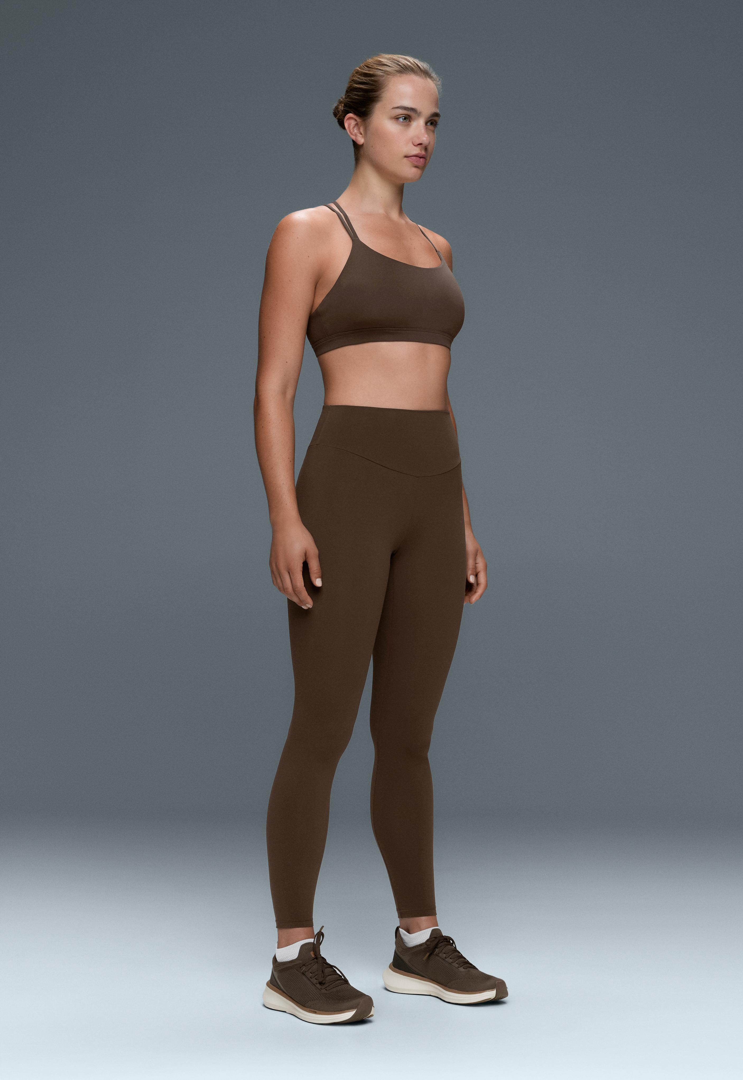 Comfortlux high-waisted ankle-length leggings — DARK BROWN