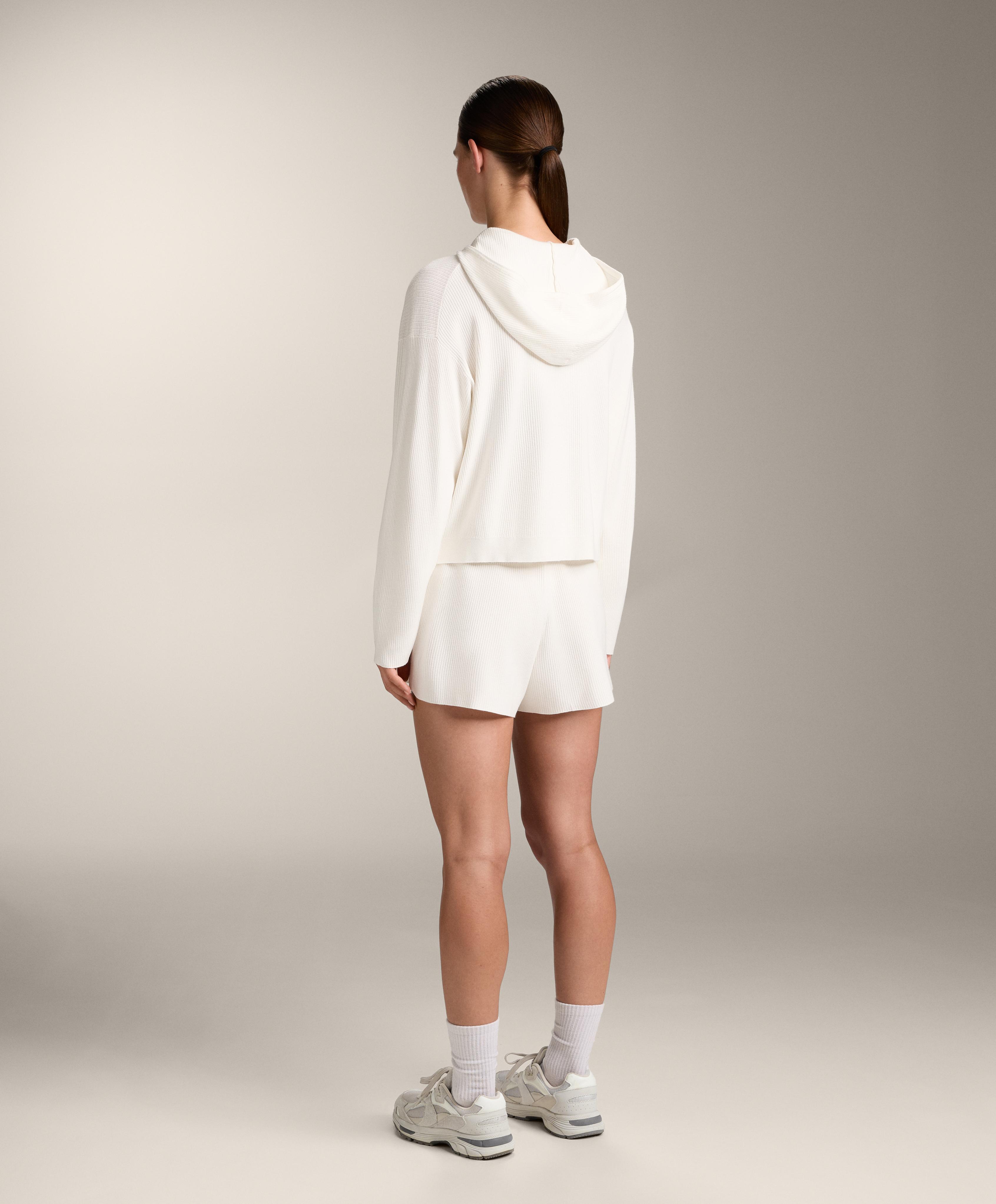 Washed knit shorts — WHITE