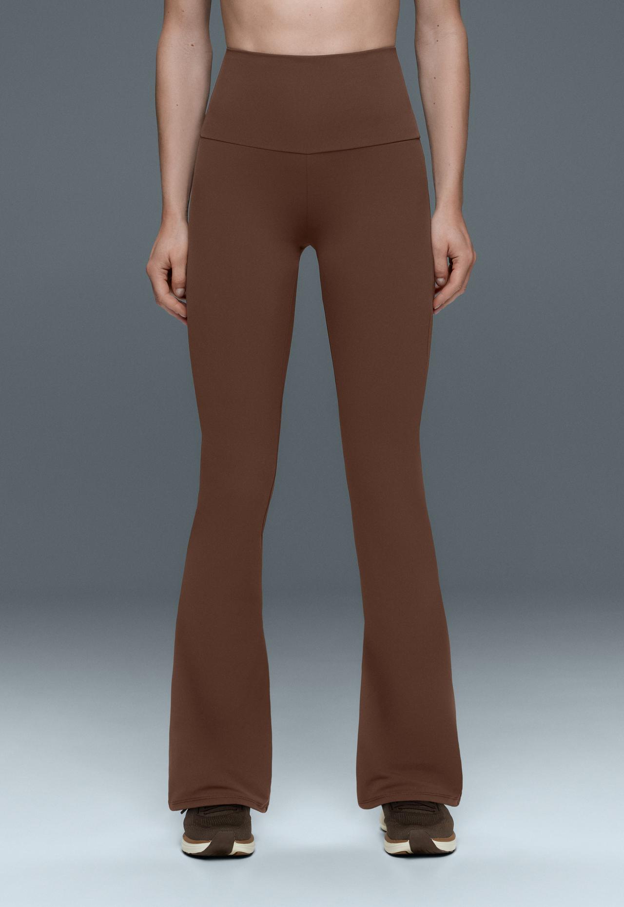 High-rise Comfortlux flare trousers — COCOA