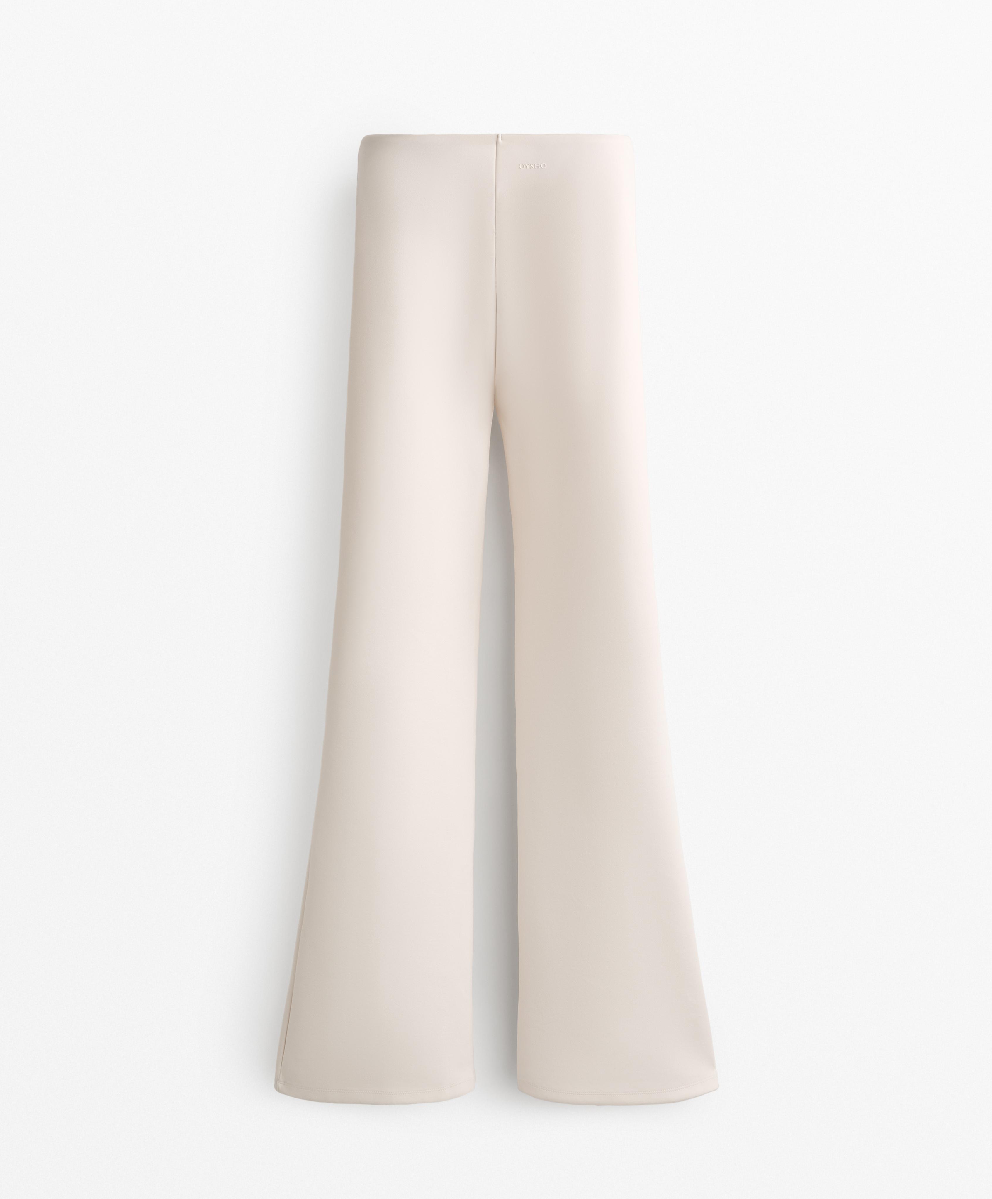 Neoprene-effect straight-leg trousers