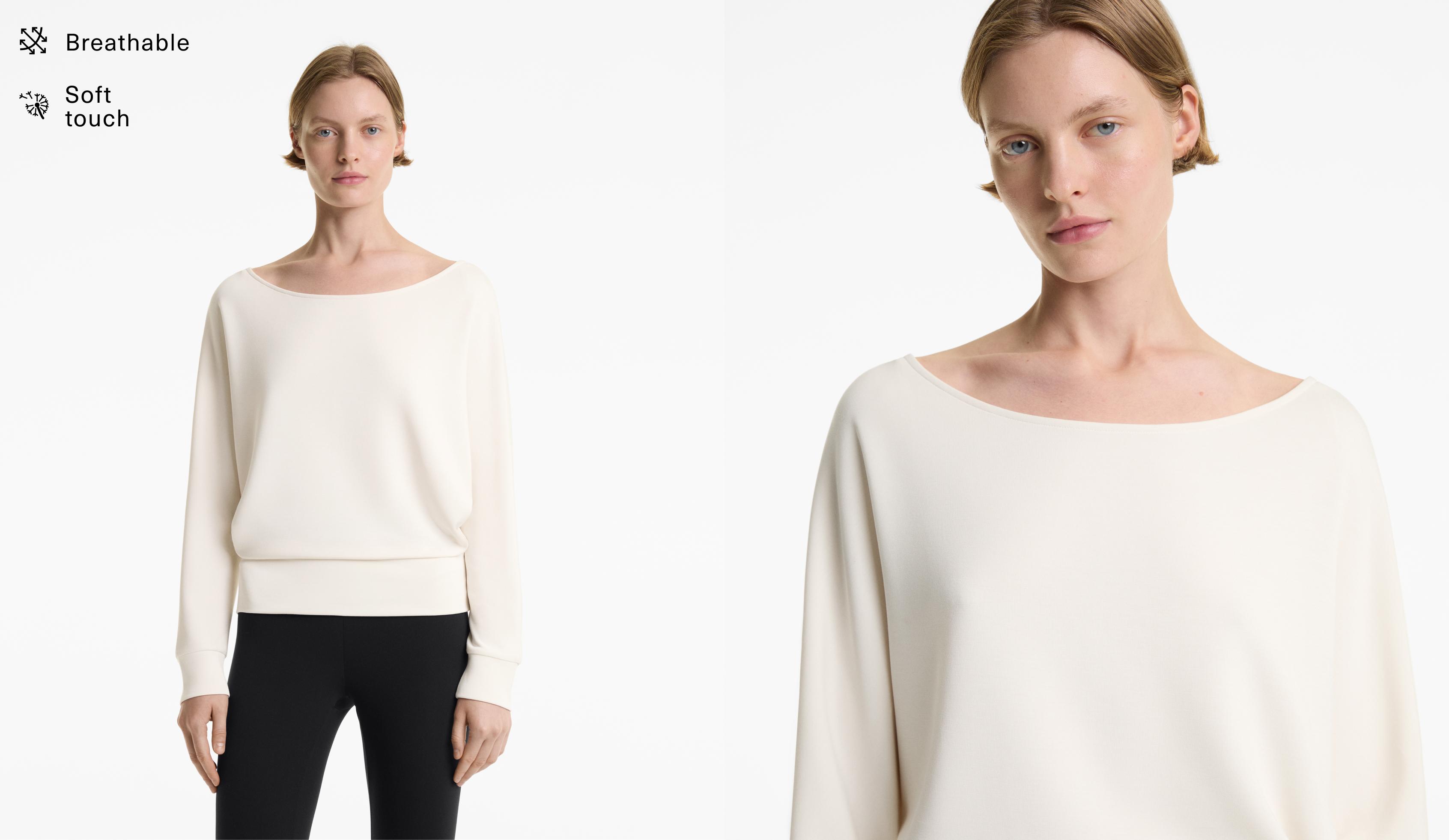 Sudadera cuello redondo con modal tacto suave