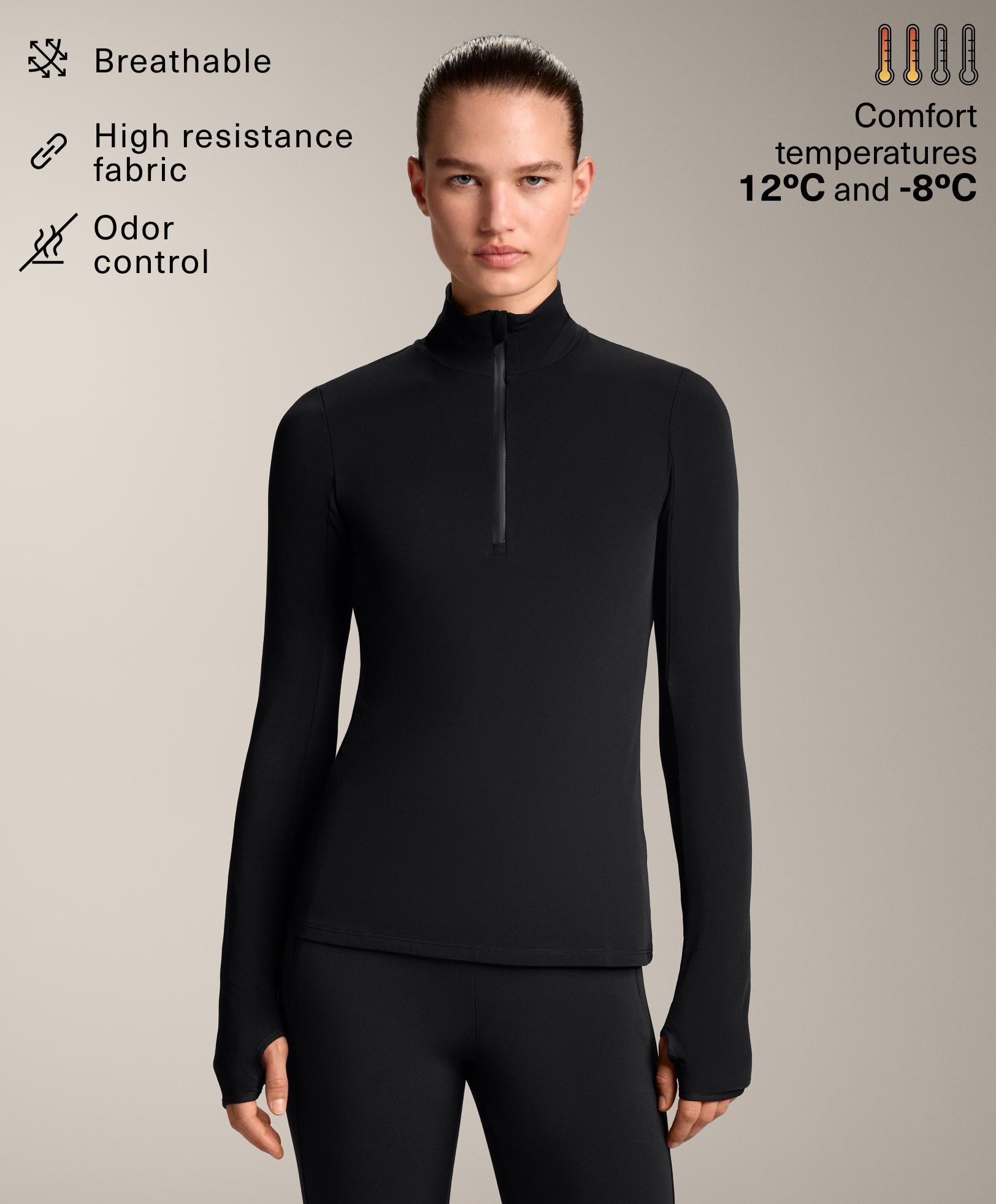 Half-zip base layer T-shirt