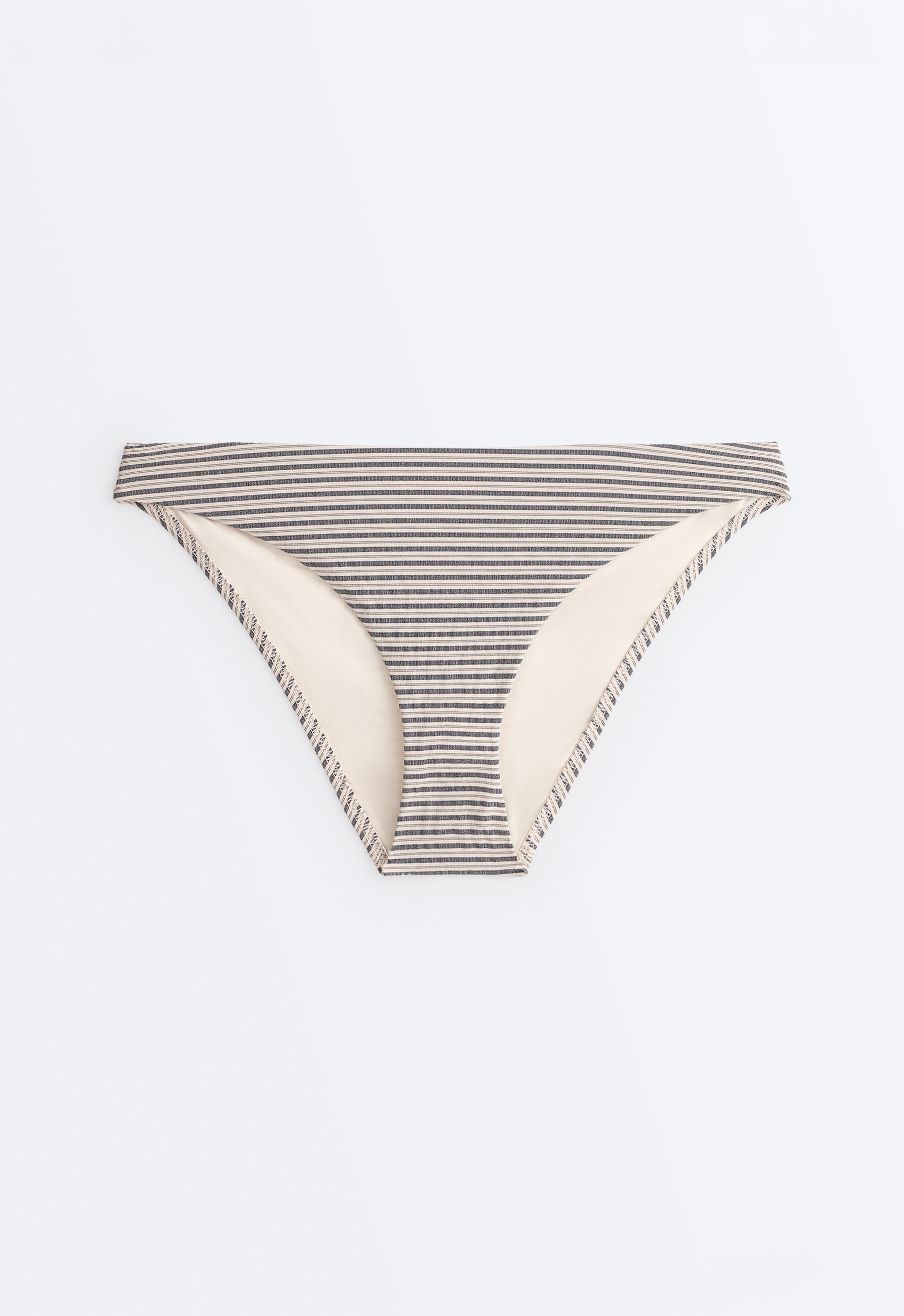 Striped classic bikini briefs — SAND