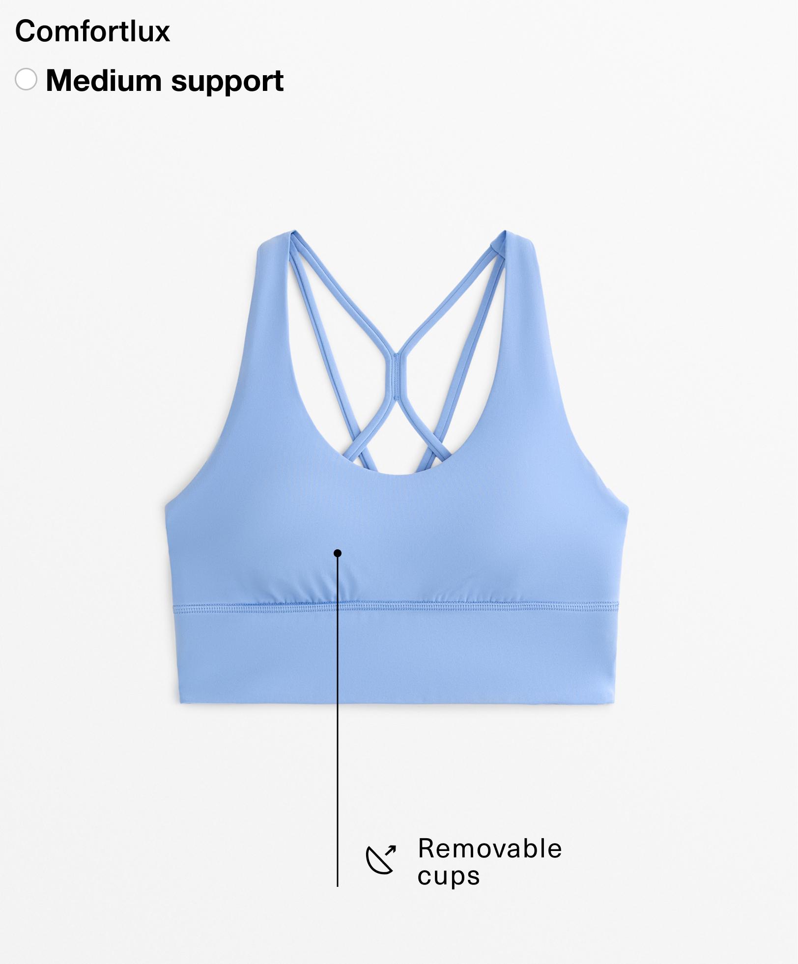 Medium-support comfortlux sports bra with cups