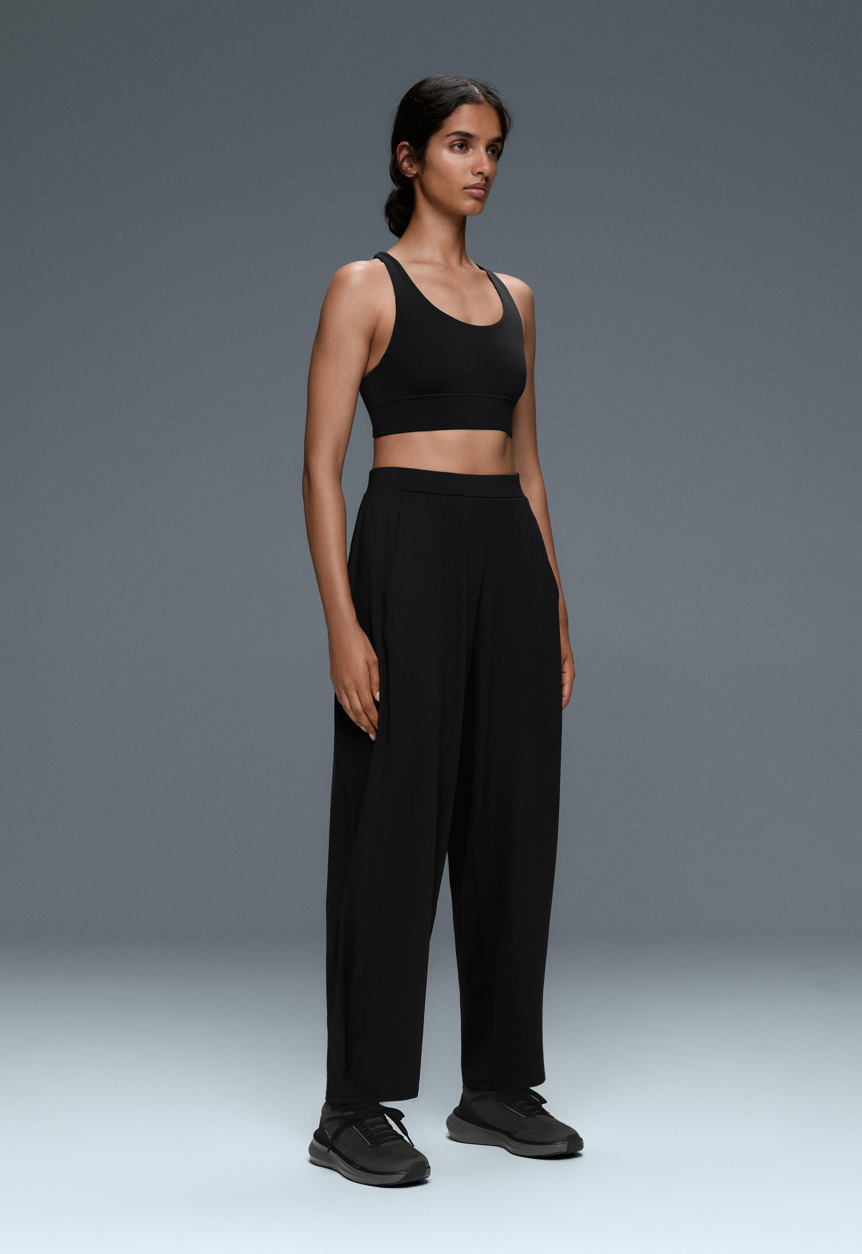 Mid-rise Comfortlux balloon trousers — BLACK
