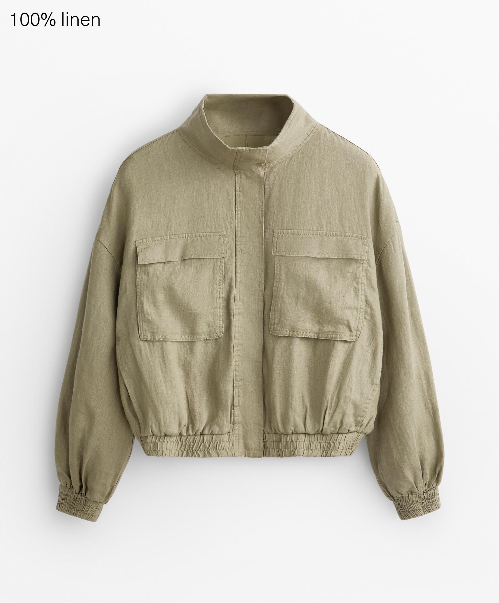 Linen bomber jacket