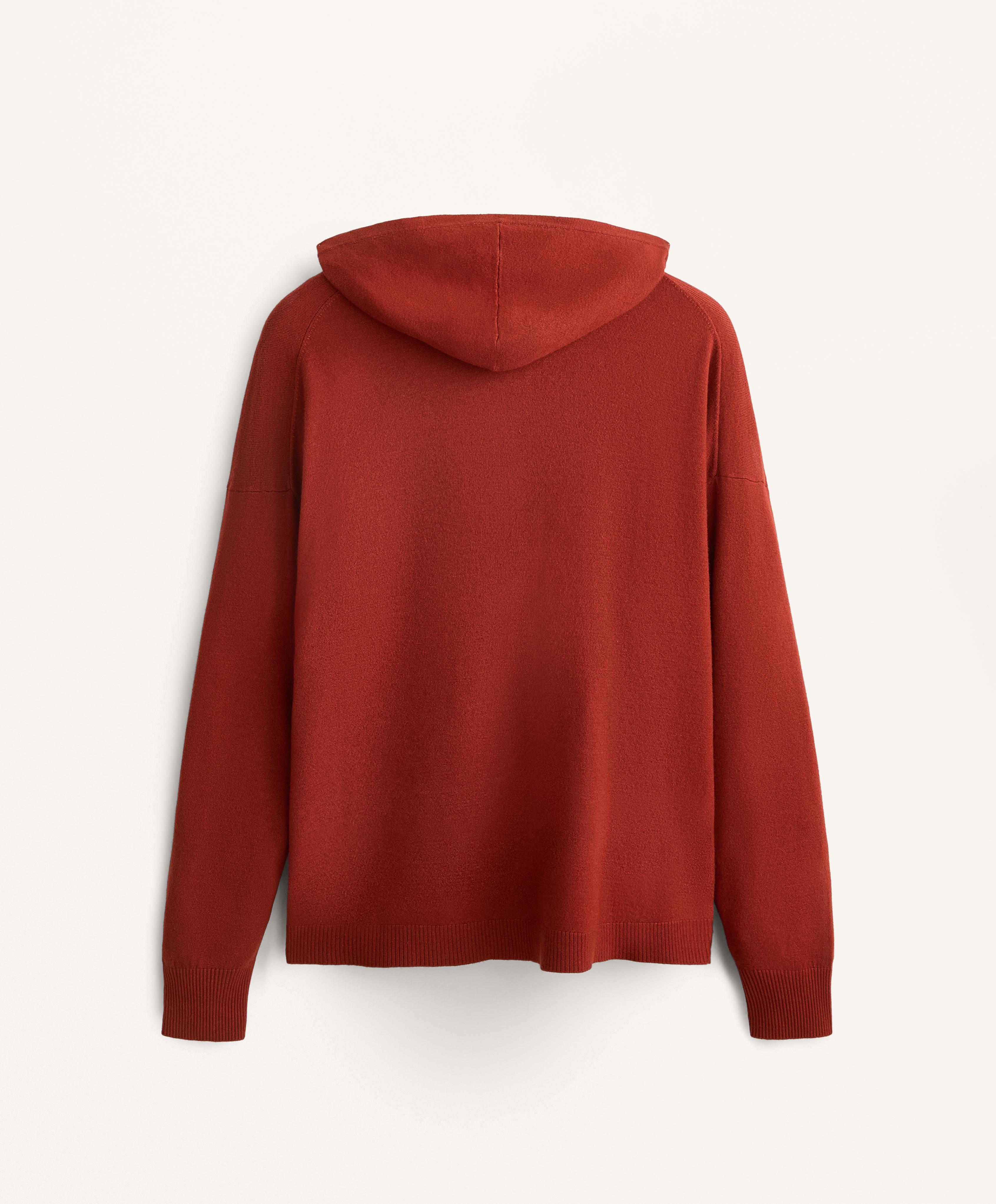 Long knit hooded jacket