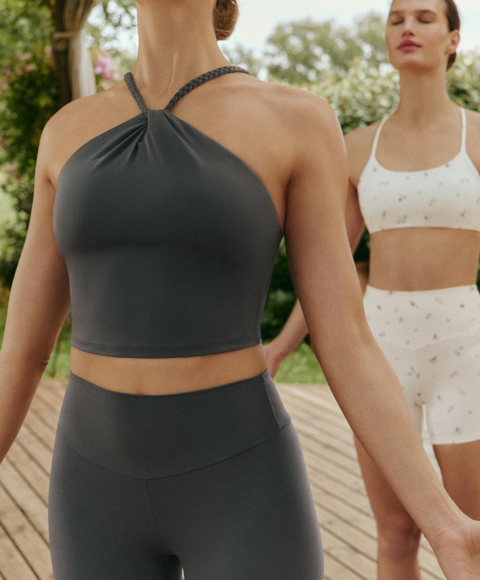 Comfortlux braided halter tank top — STEEL GREY