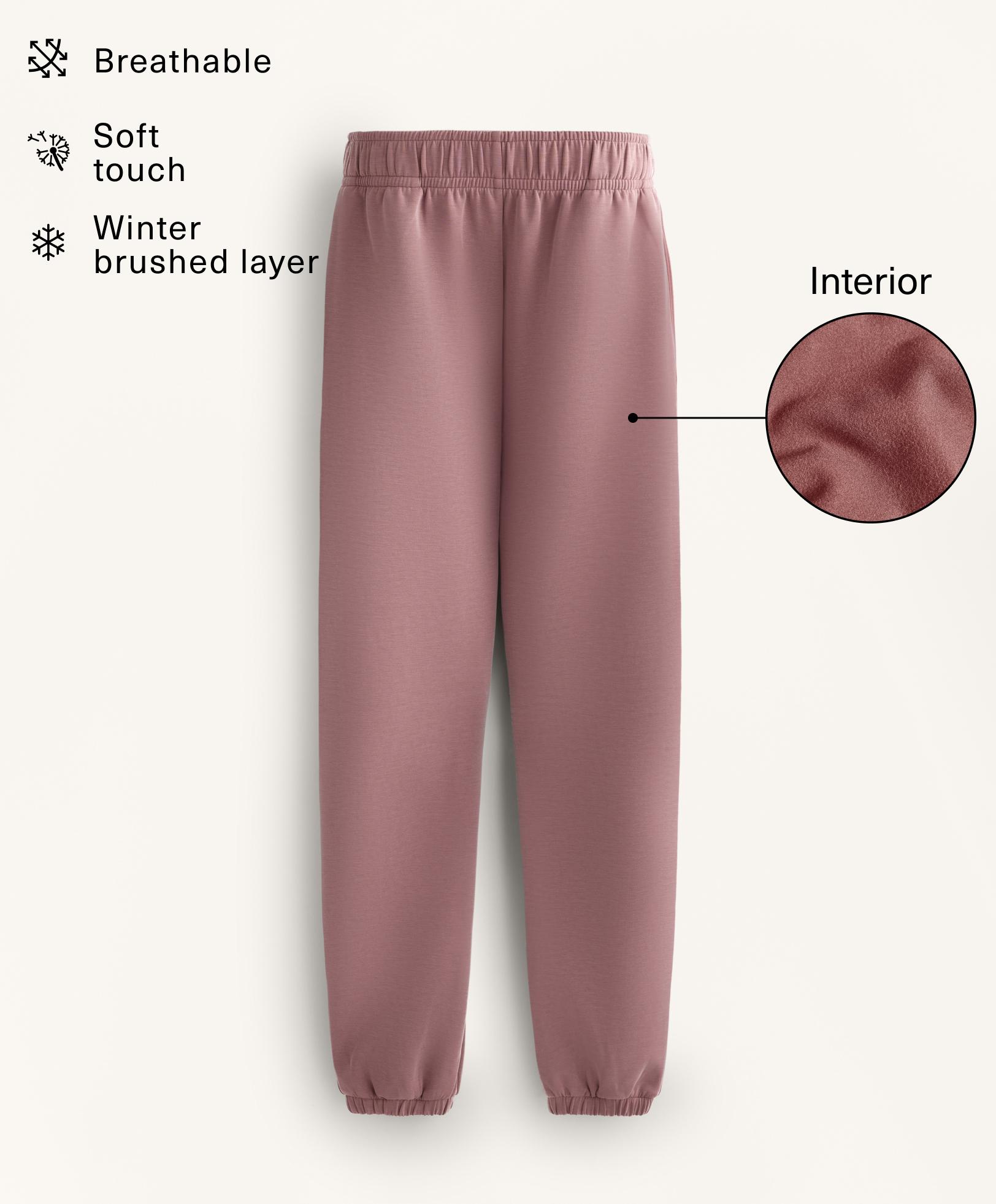 Brushed modal joggers — PINK-MAUVE