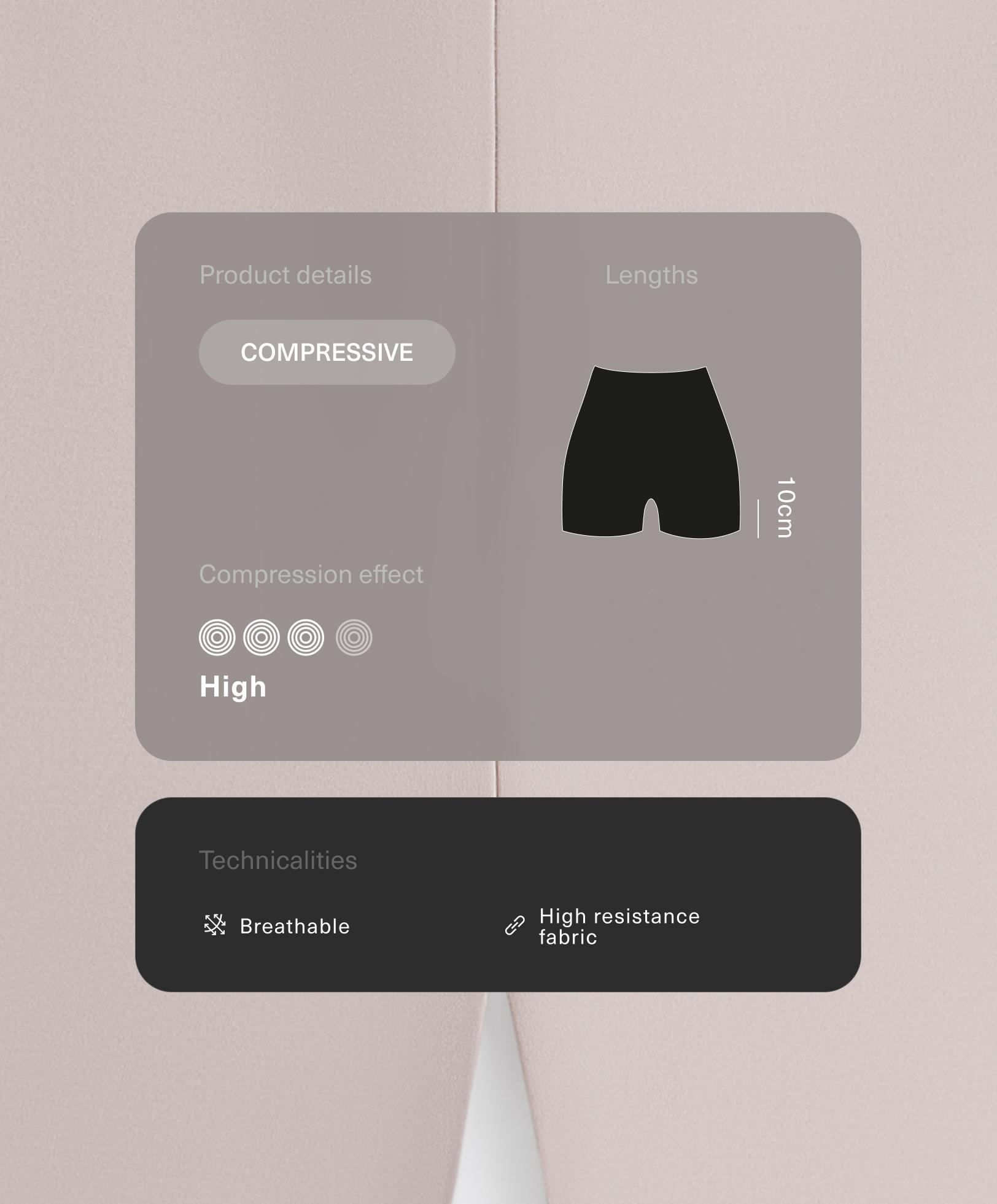 هوت بانت ضاغط بخصر عالٍ 10 سم متباين