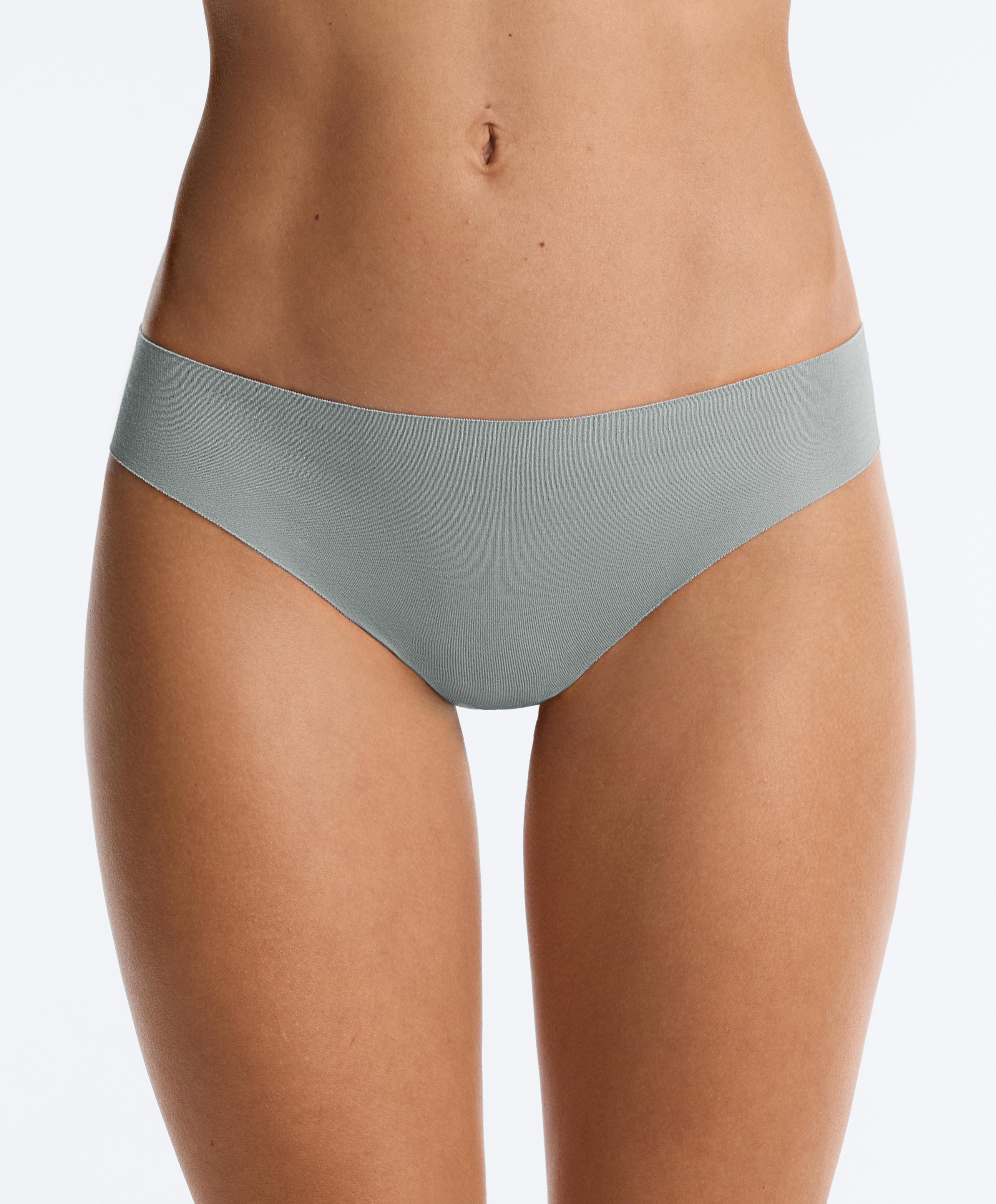 3 invisible cotton blend classic bikini briefs — BLUE GREEN