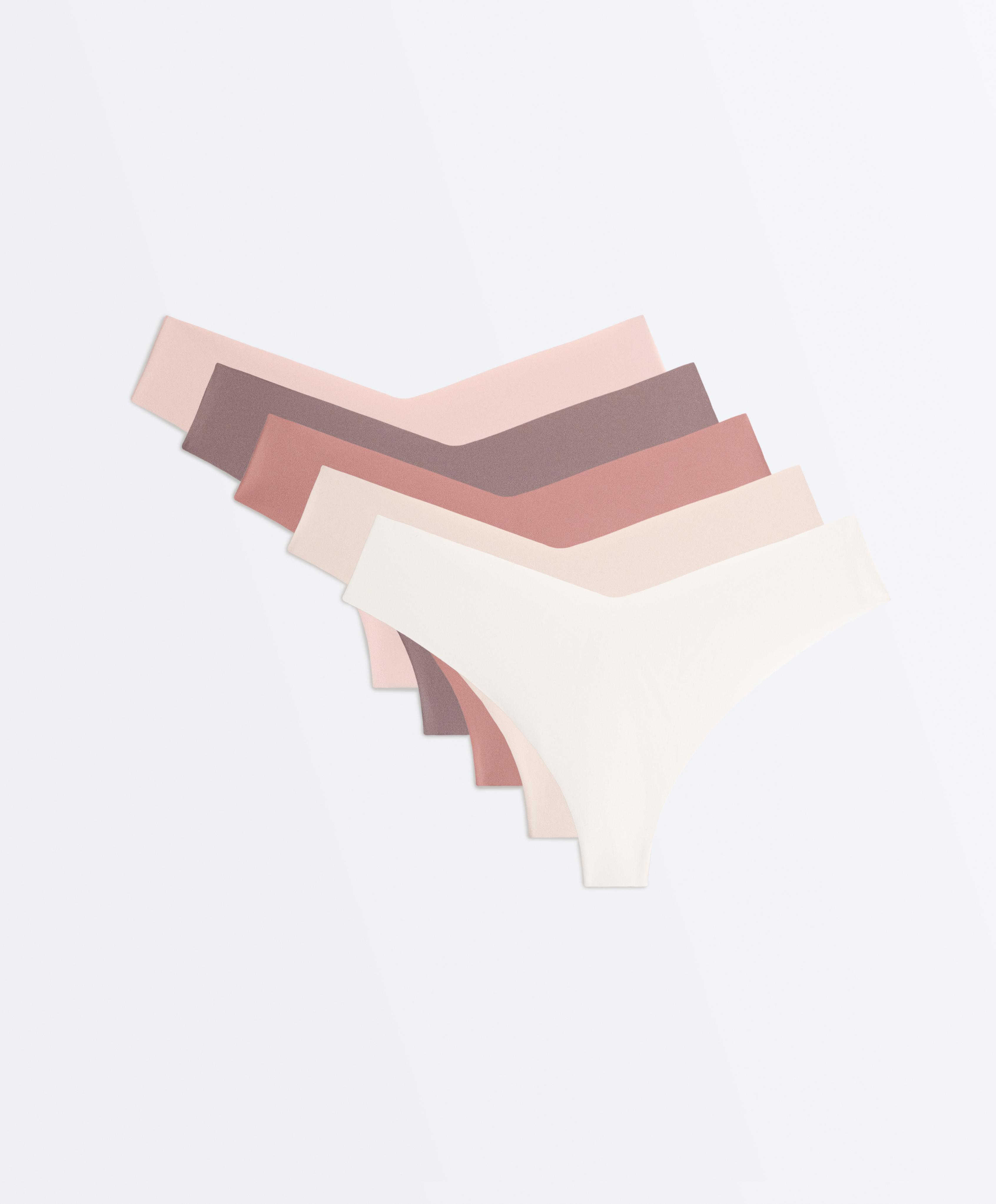 5 invisible polyamide blend thongs — DUSTY ROSETTE