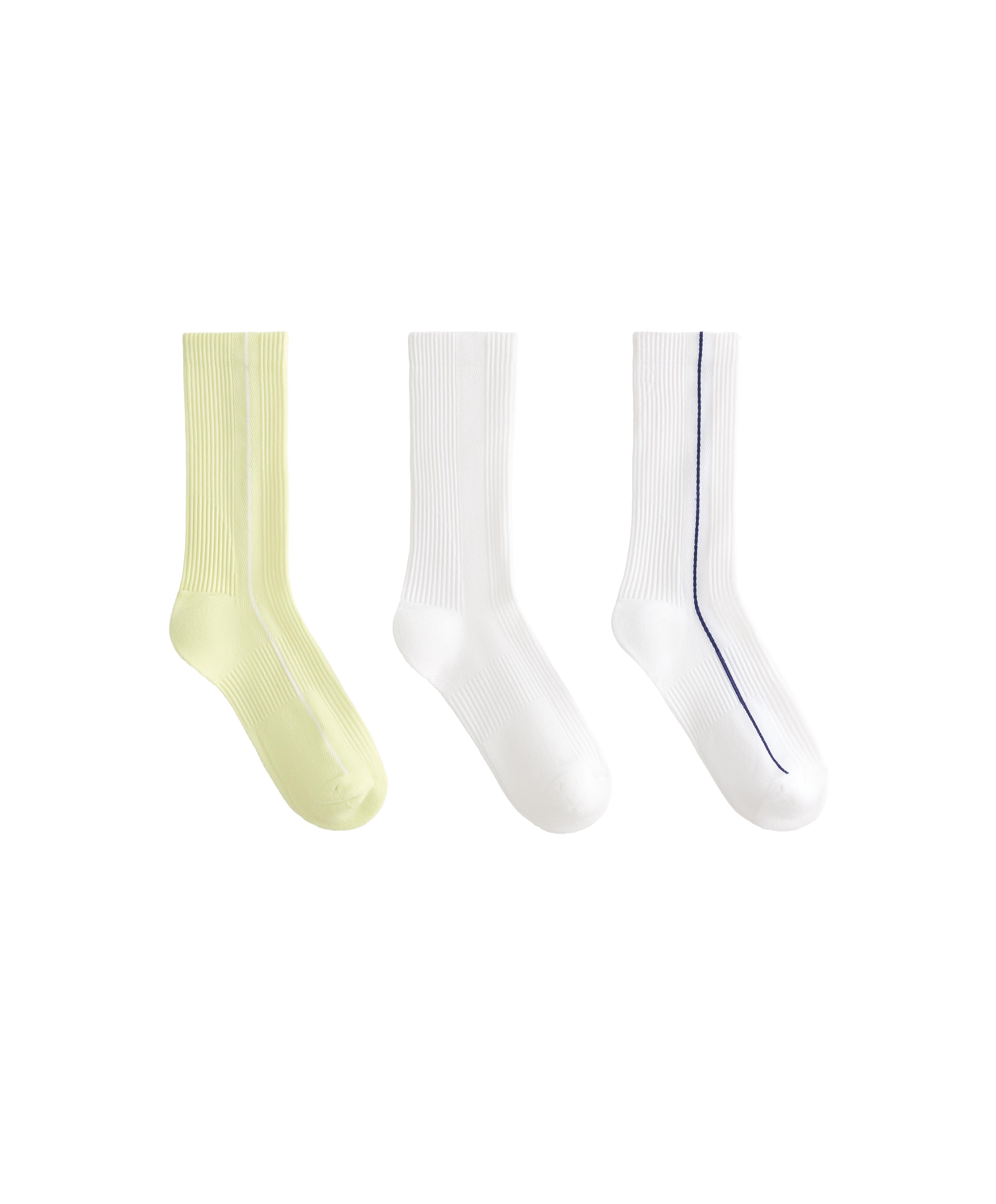 3 pairs of Classic polyamide blend sports socks — LIME