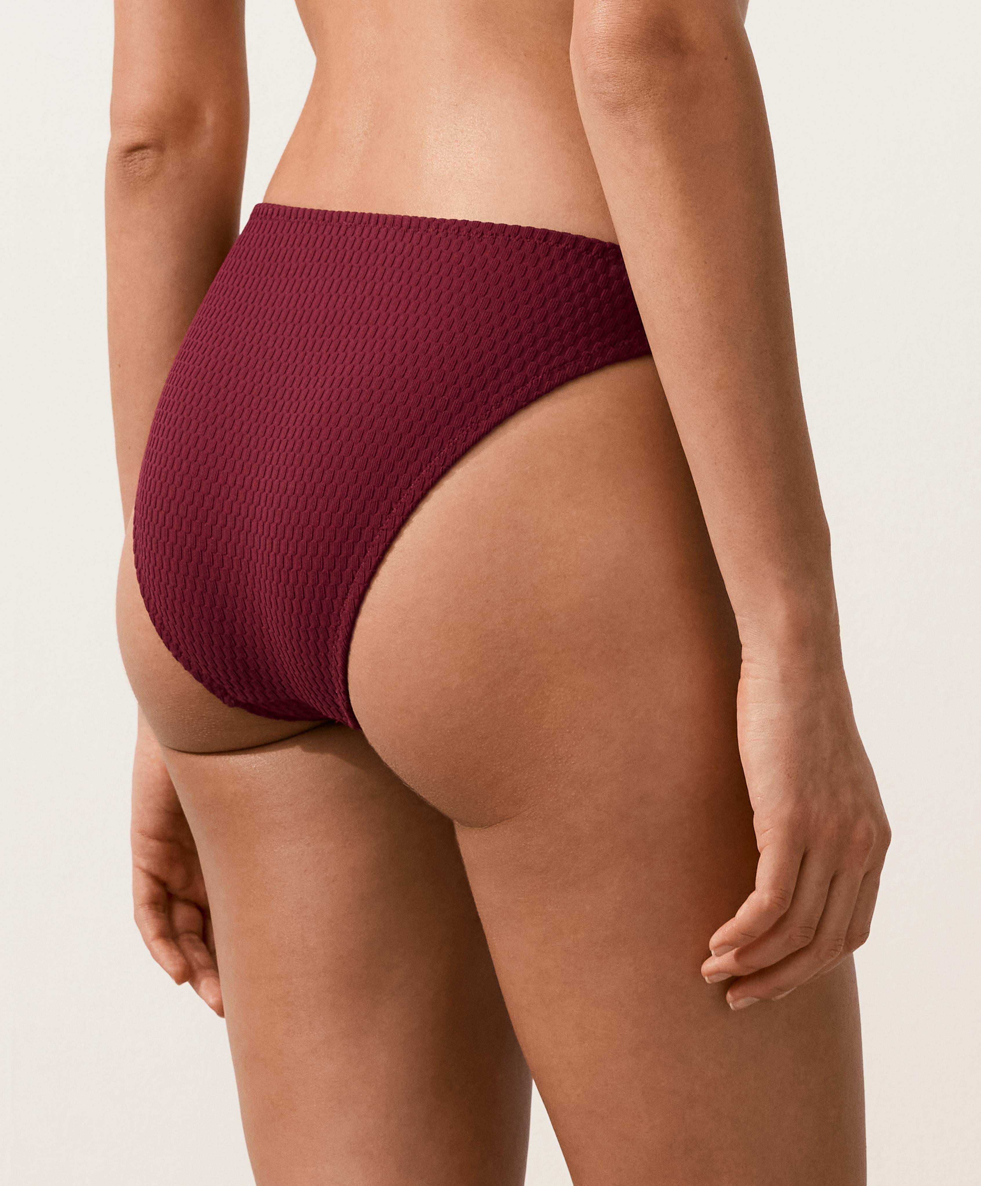 Mini check jacquard classic bikini briefs — CHERRY