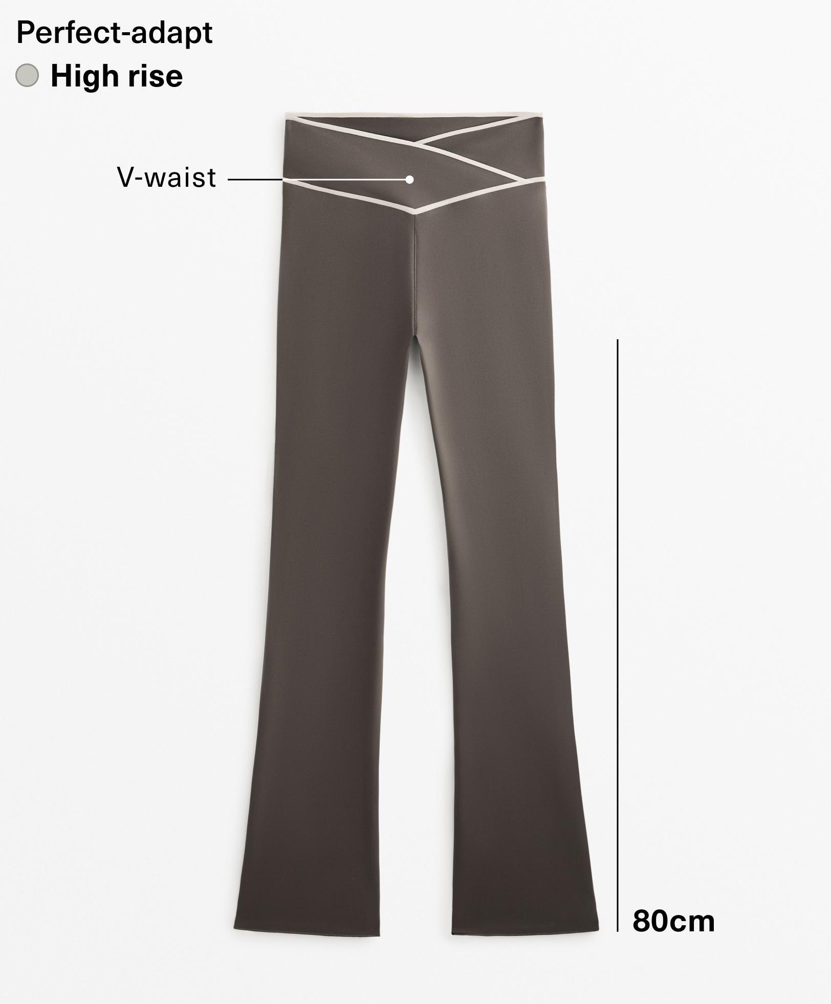 Perfect-adapt crossover V-cut waist flare trousers
