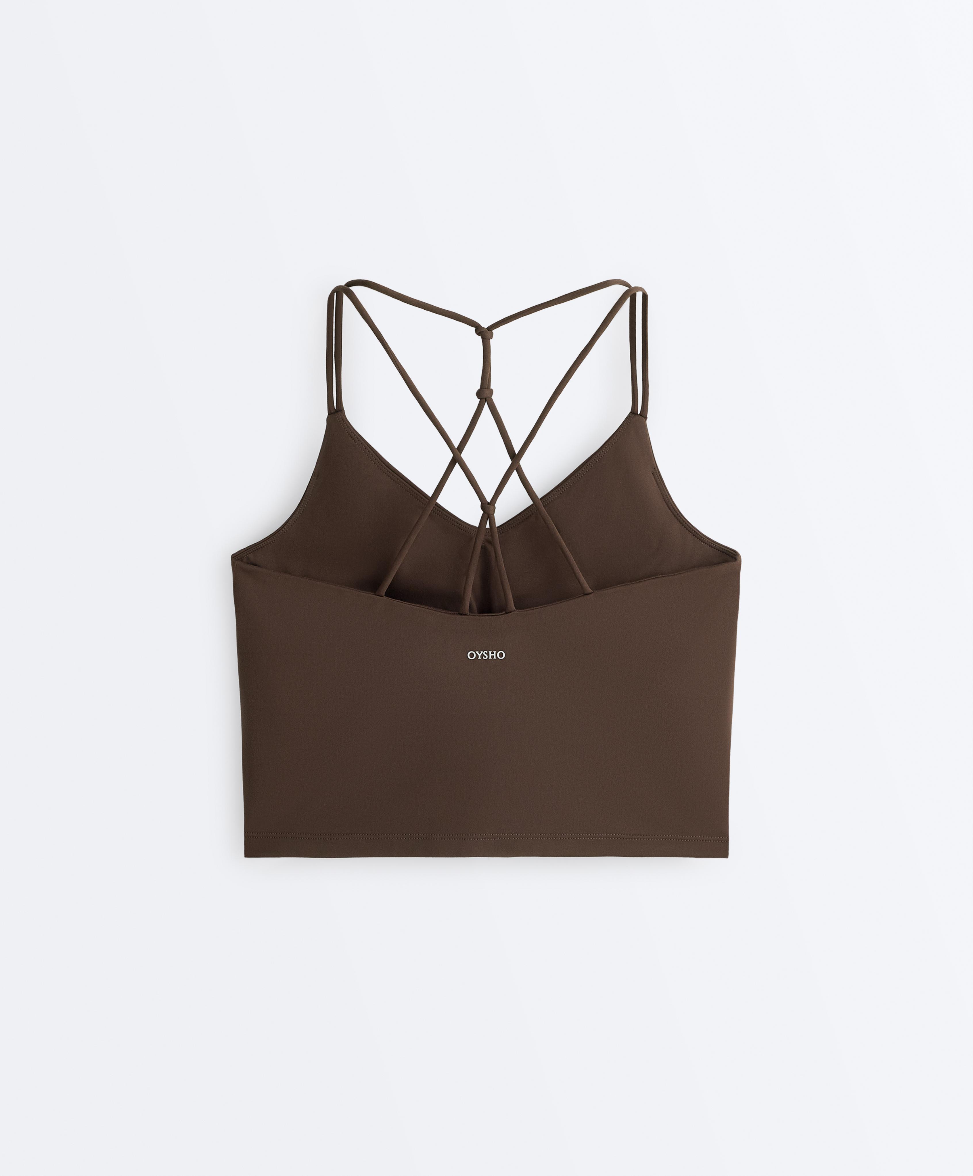 Comfortlux crossover strap tank top — DARK BROWN