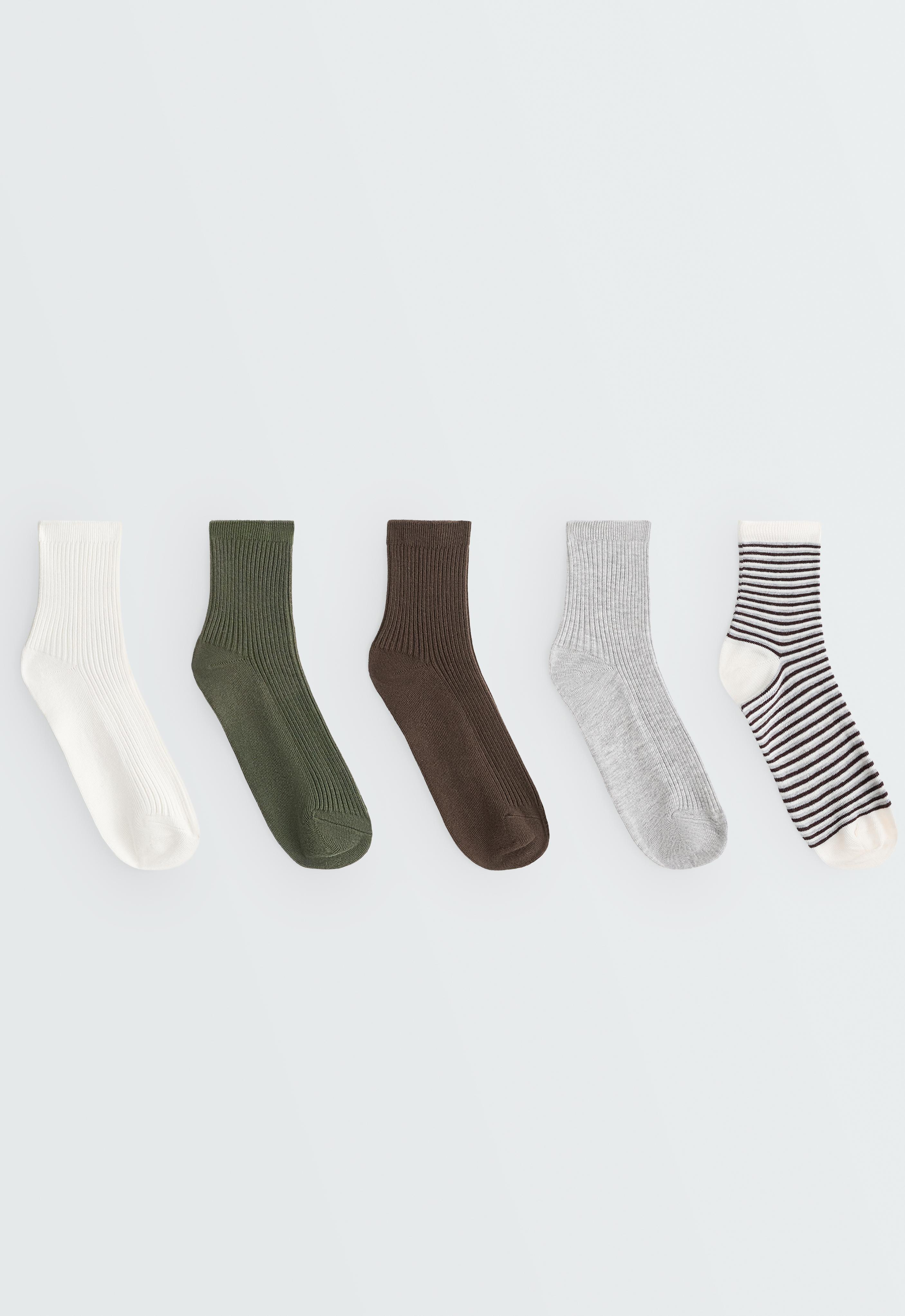 5 pairs of cotton blend quarter socks