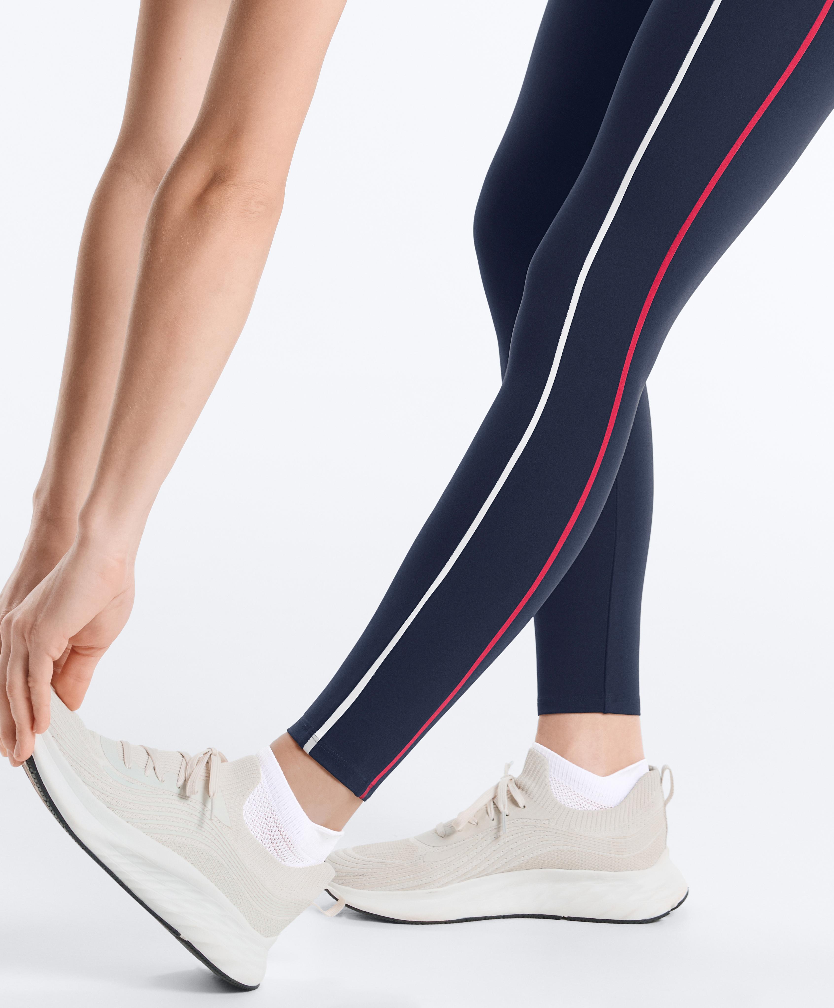 High-rise Compressive core control 65 cm ankle-length leggings — NAVY BLUE