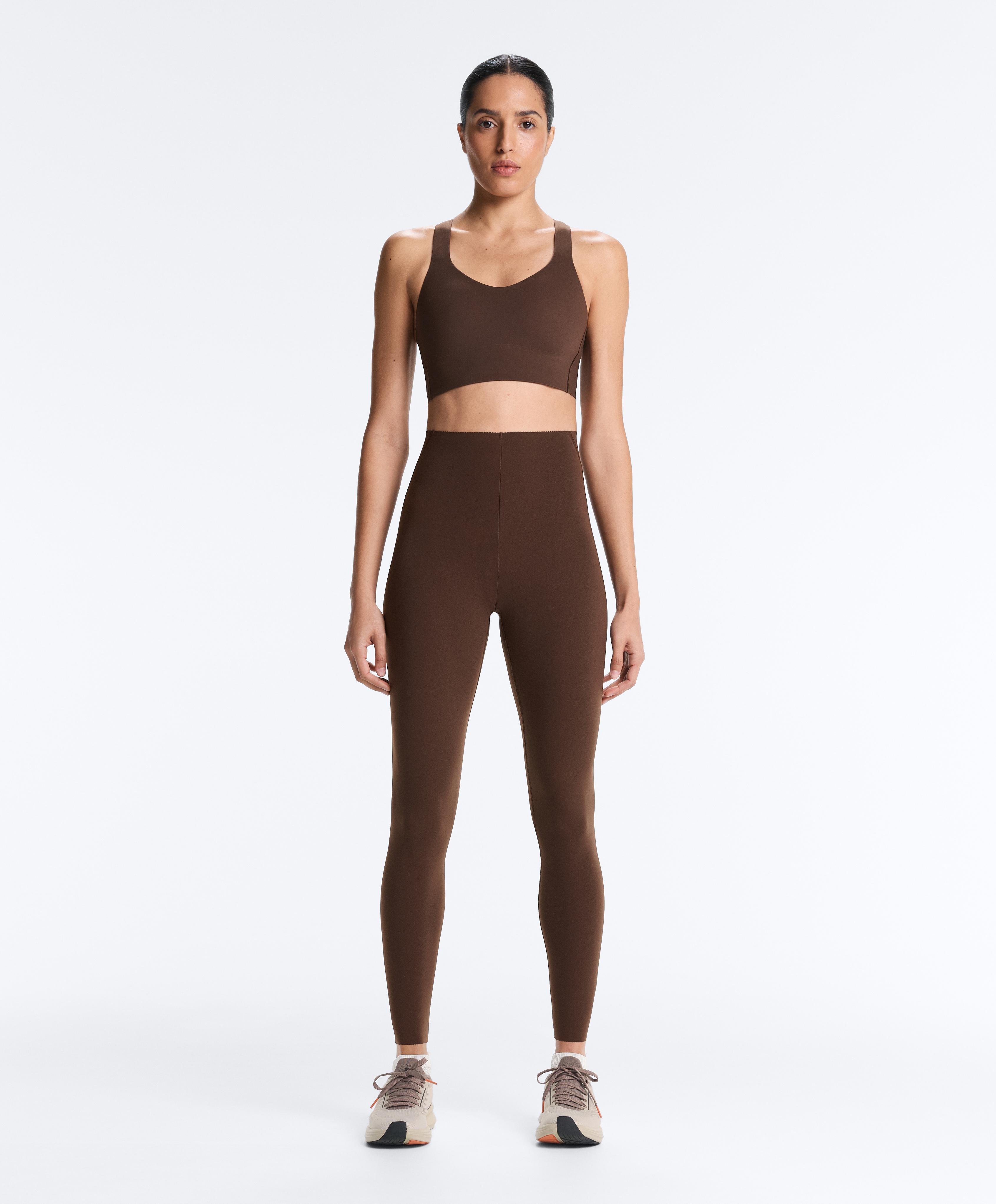 High-rise Compressive core-control ankle-length leggings