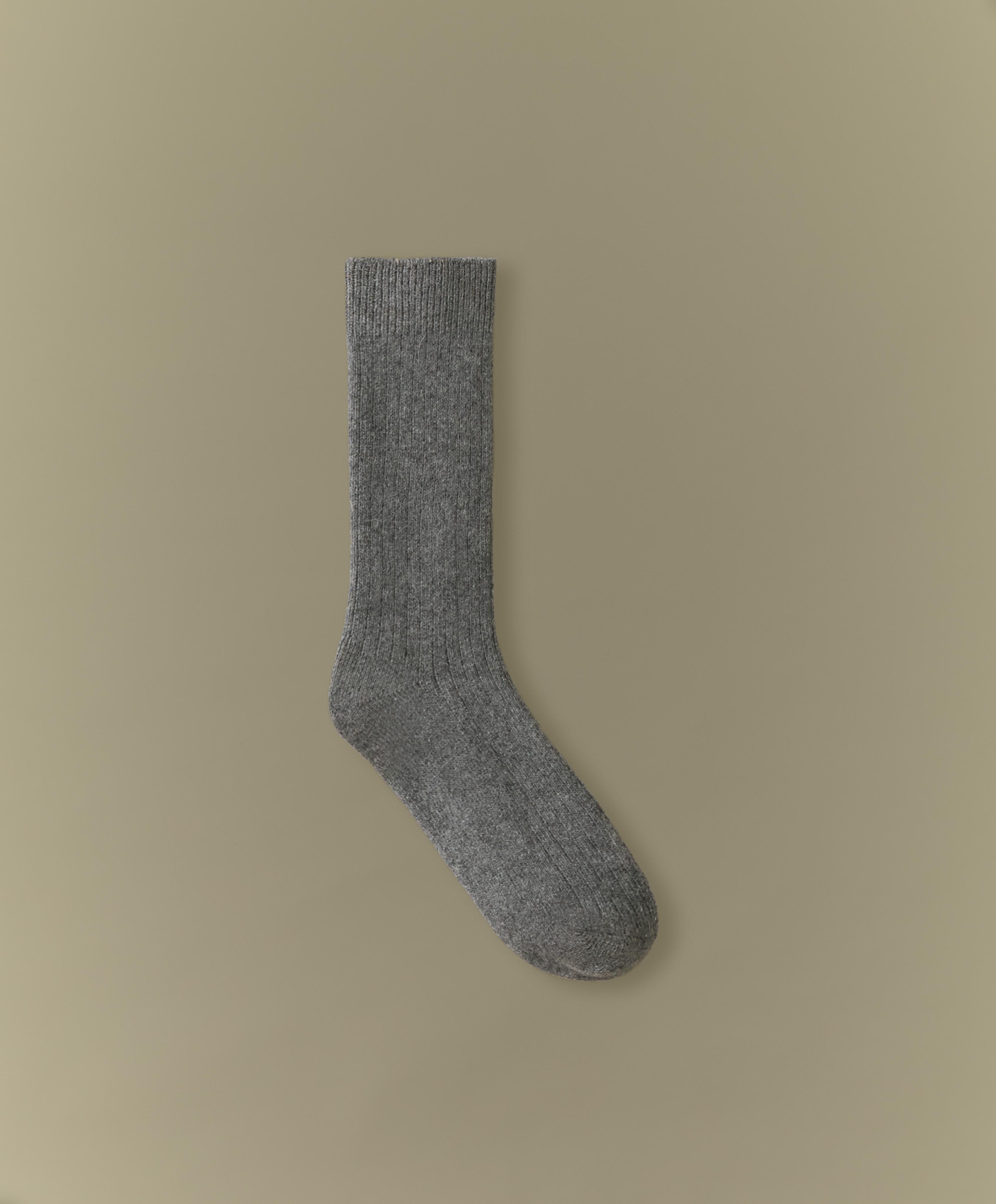 Classic socks 15% cashmere 10% wool — DARK-GREY MELANGE
