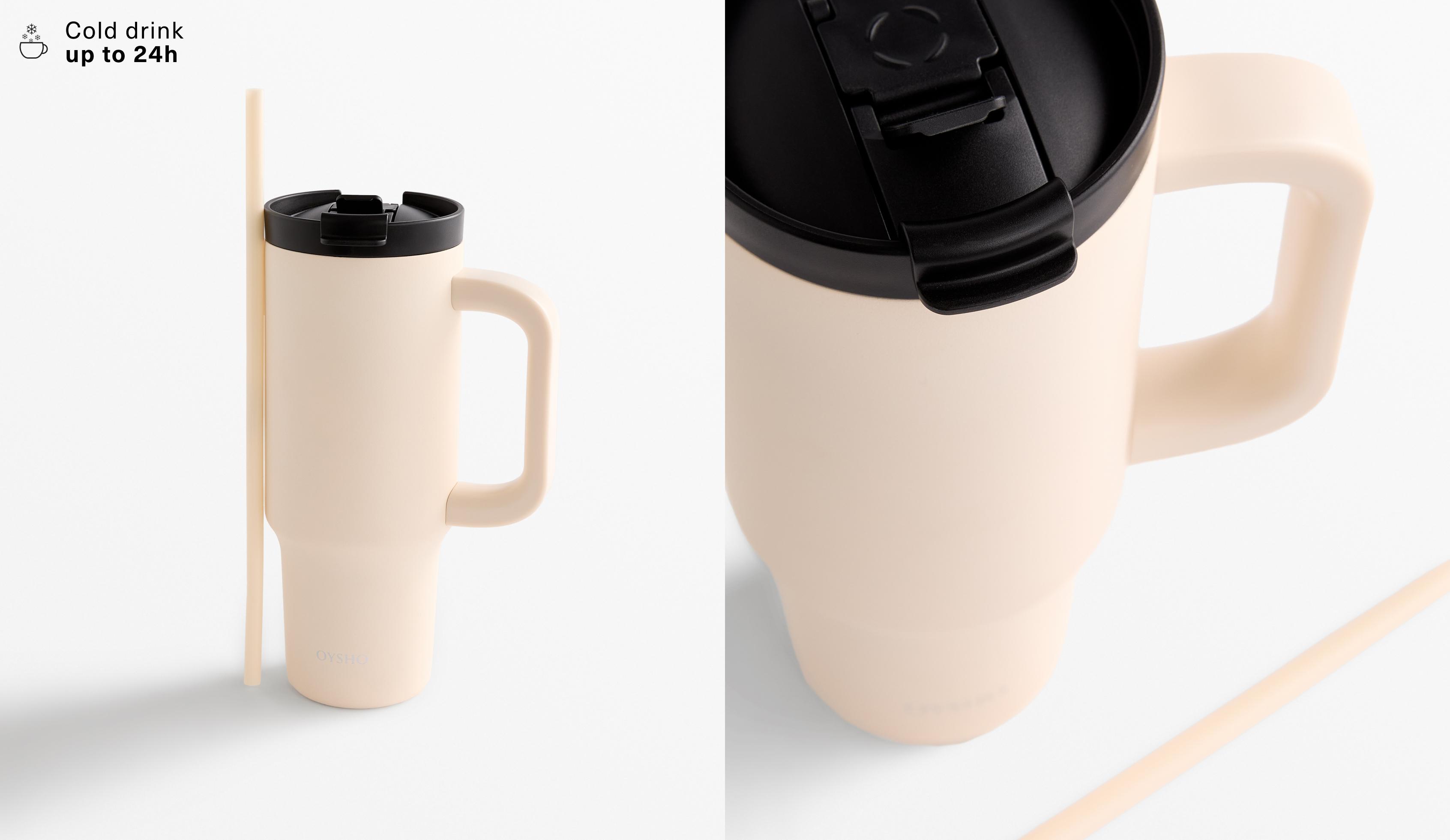 Botella de taza con asa