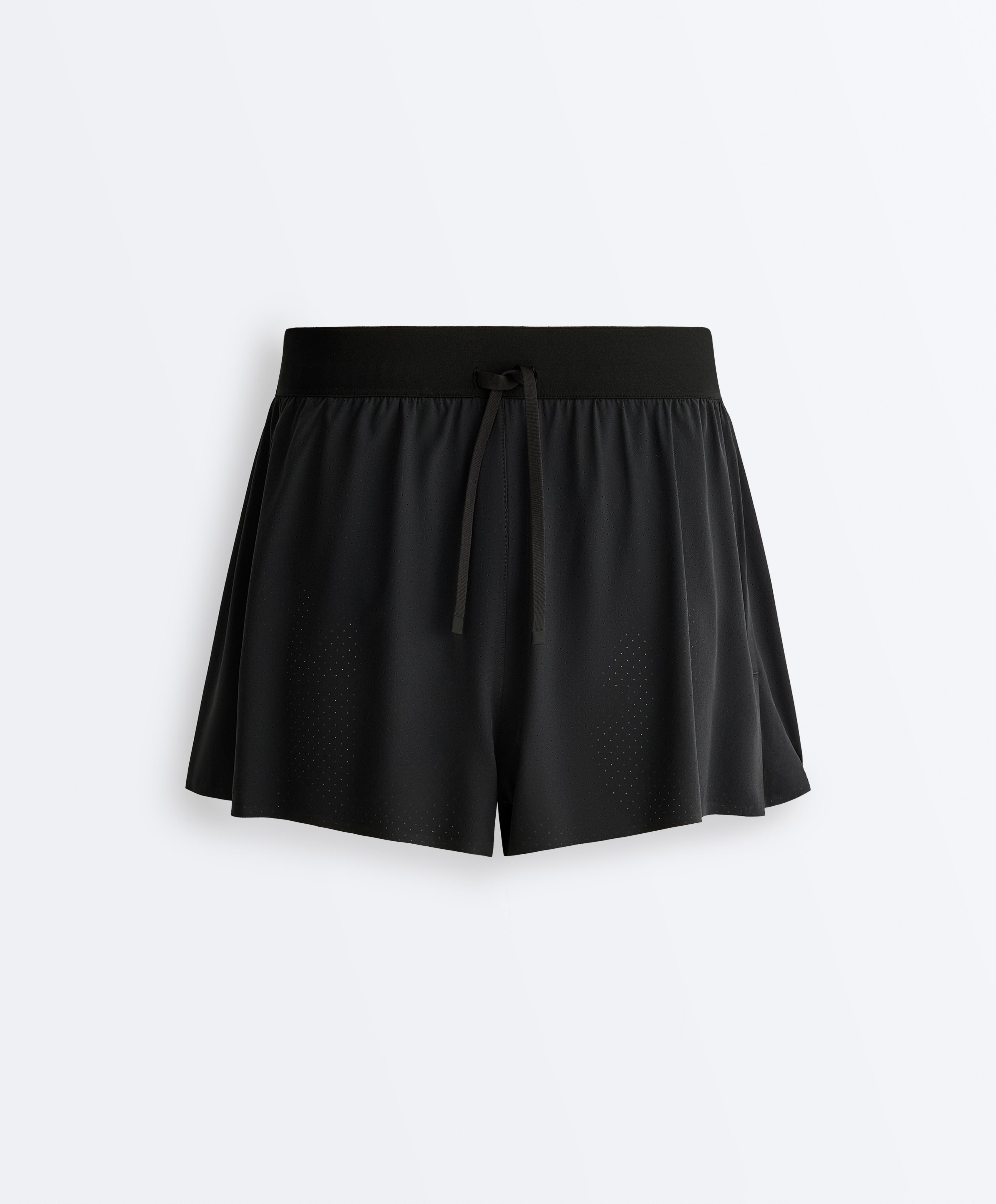 7cm high-rise technical shorts — BLACK