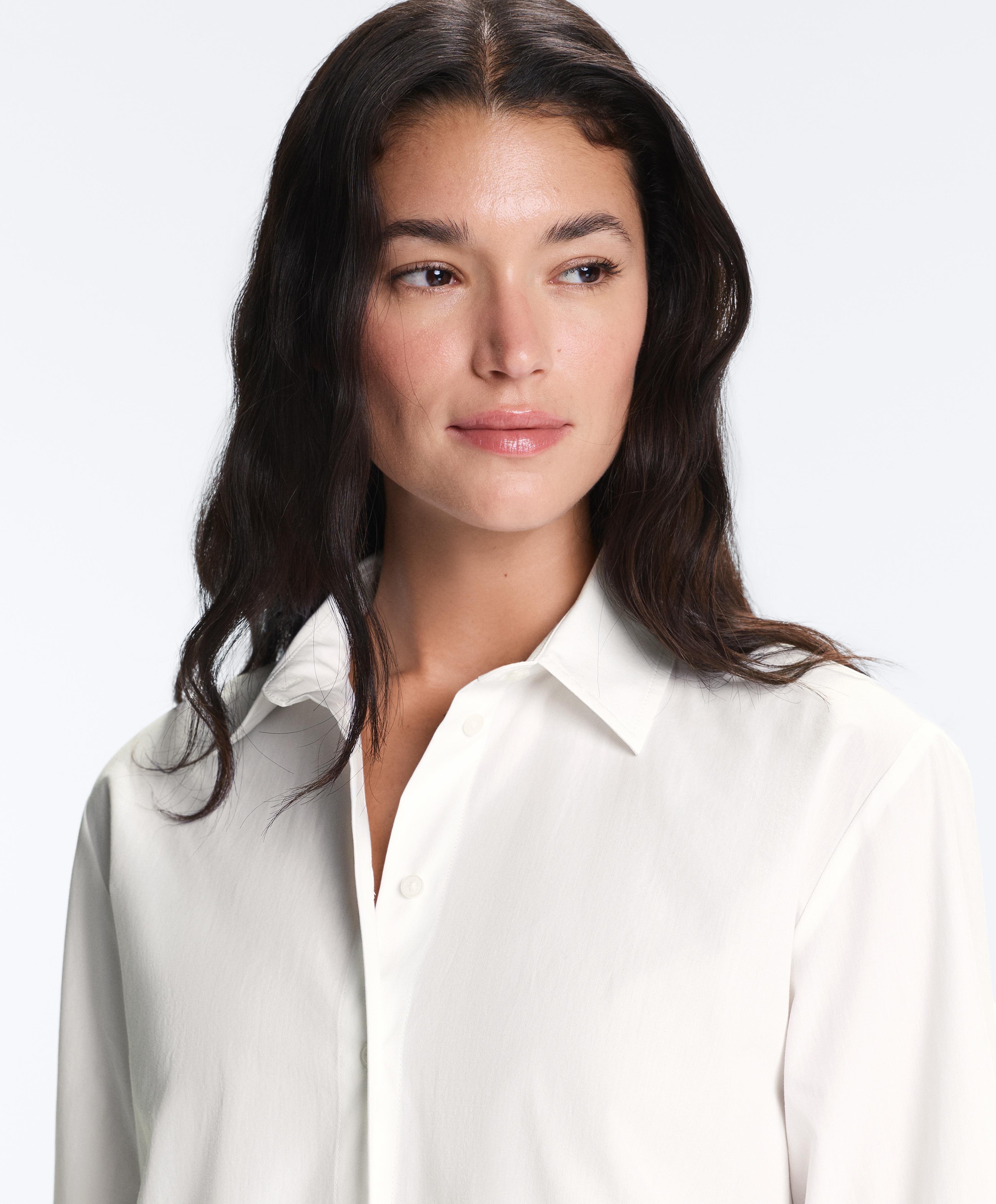 100% cotton long-sleeved shirt — WHITE