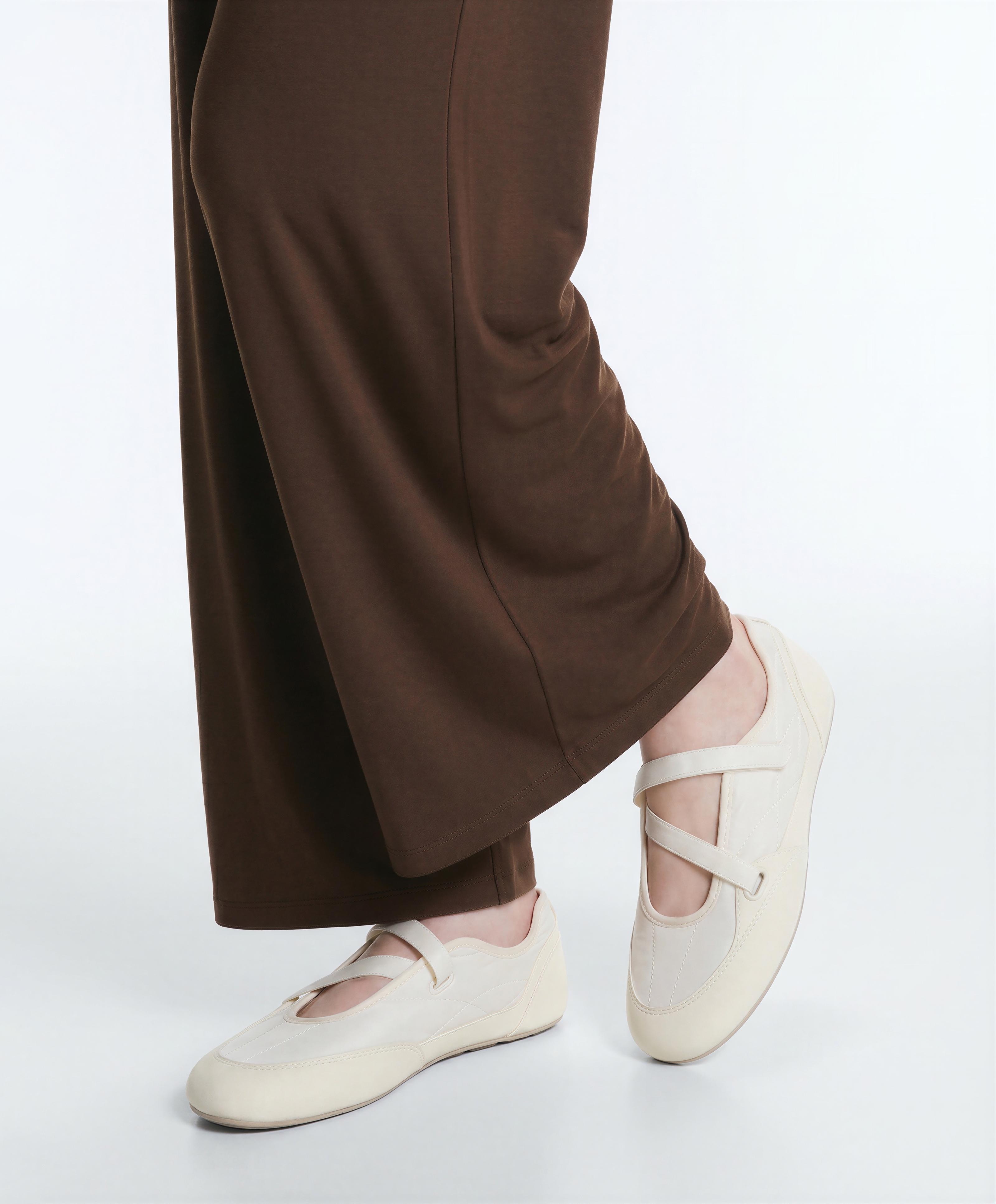 Nylon sport ballet flat — ECRU